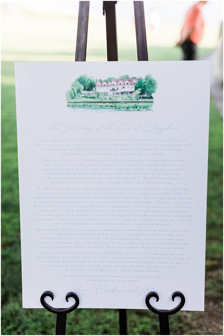 Longshore history wedding sign