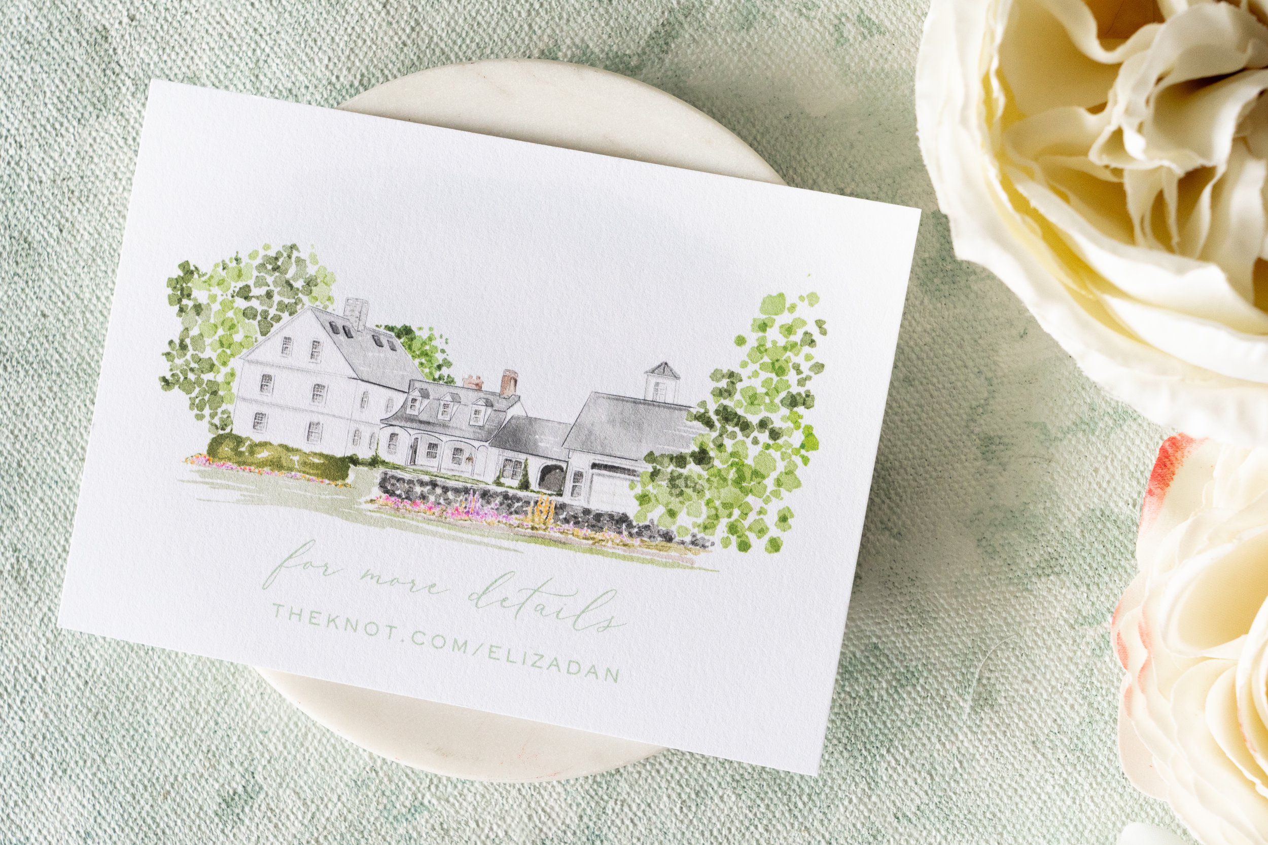 smith farm gardens watercolor illustration card