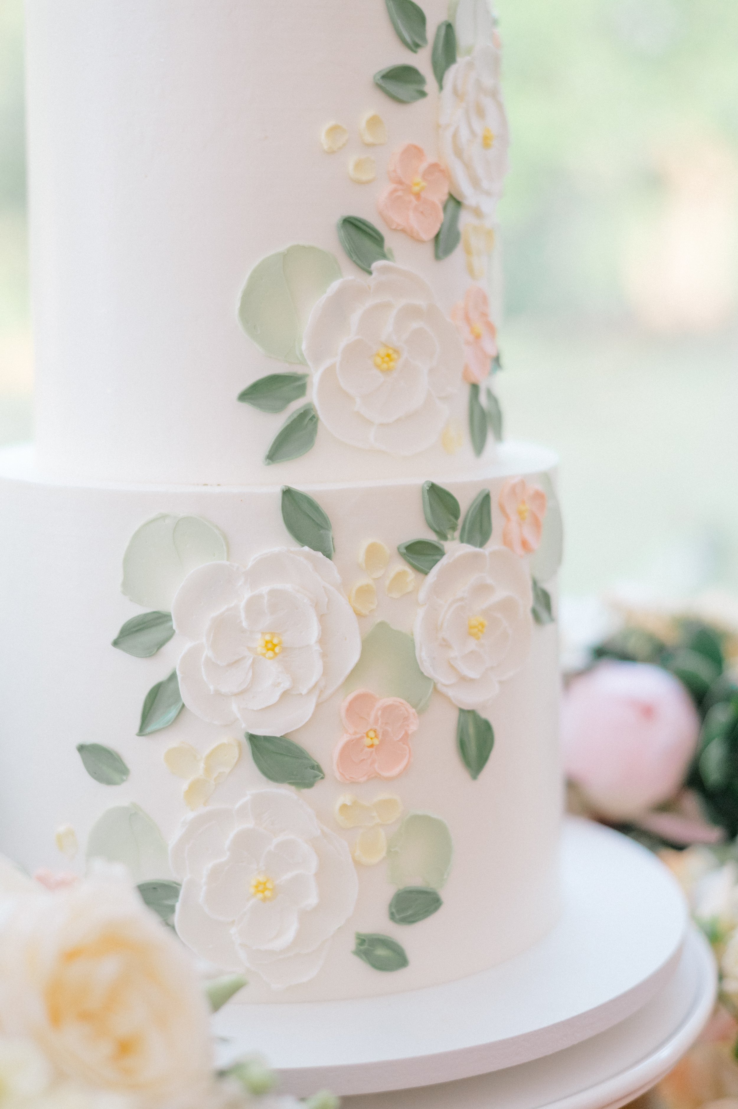 simple floral wedding cake