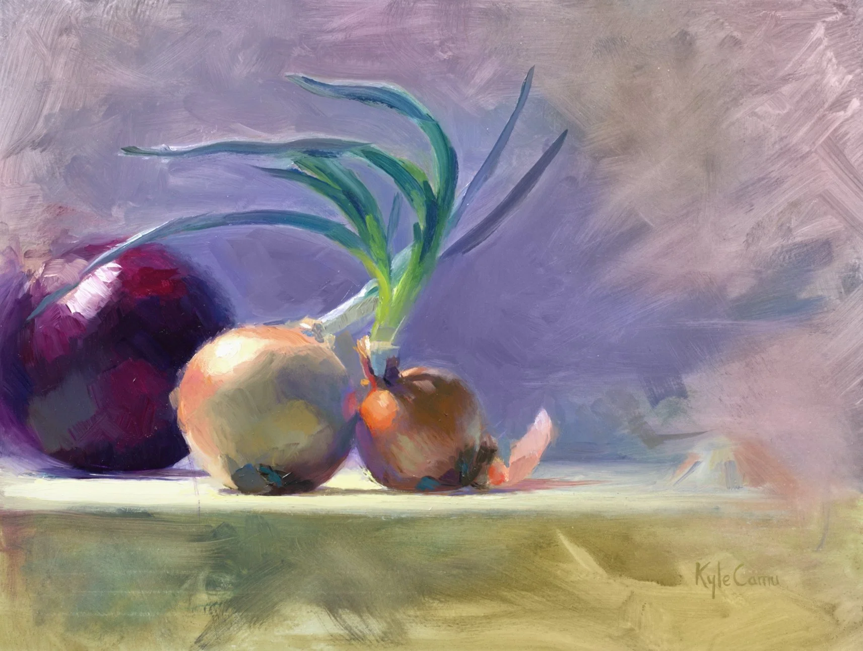 Onions (Oil on Panel)