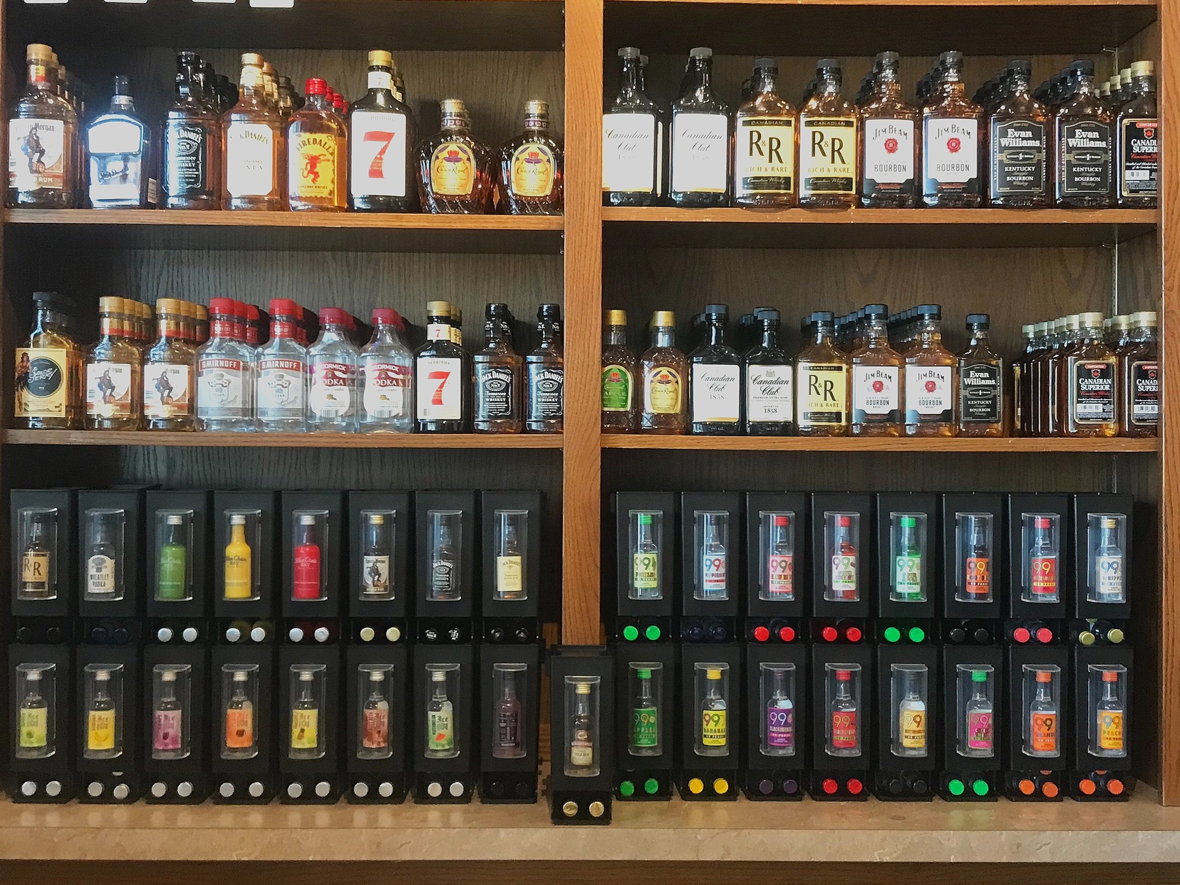  black retail displays for liquor store counter top 