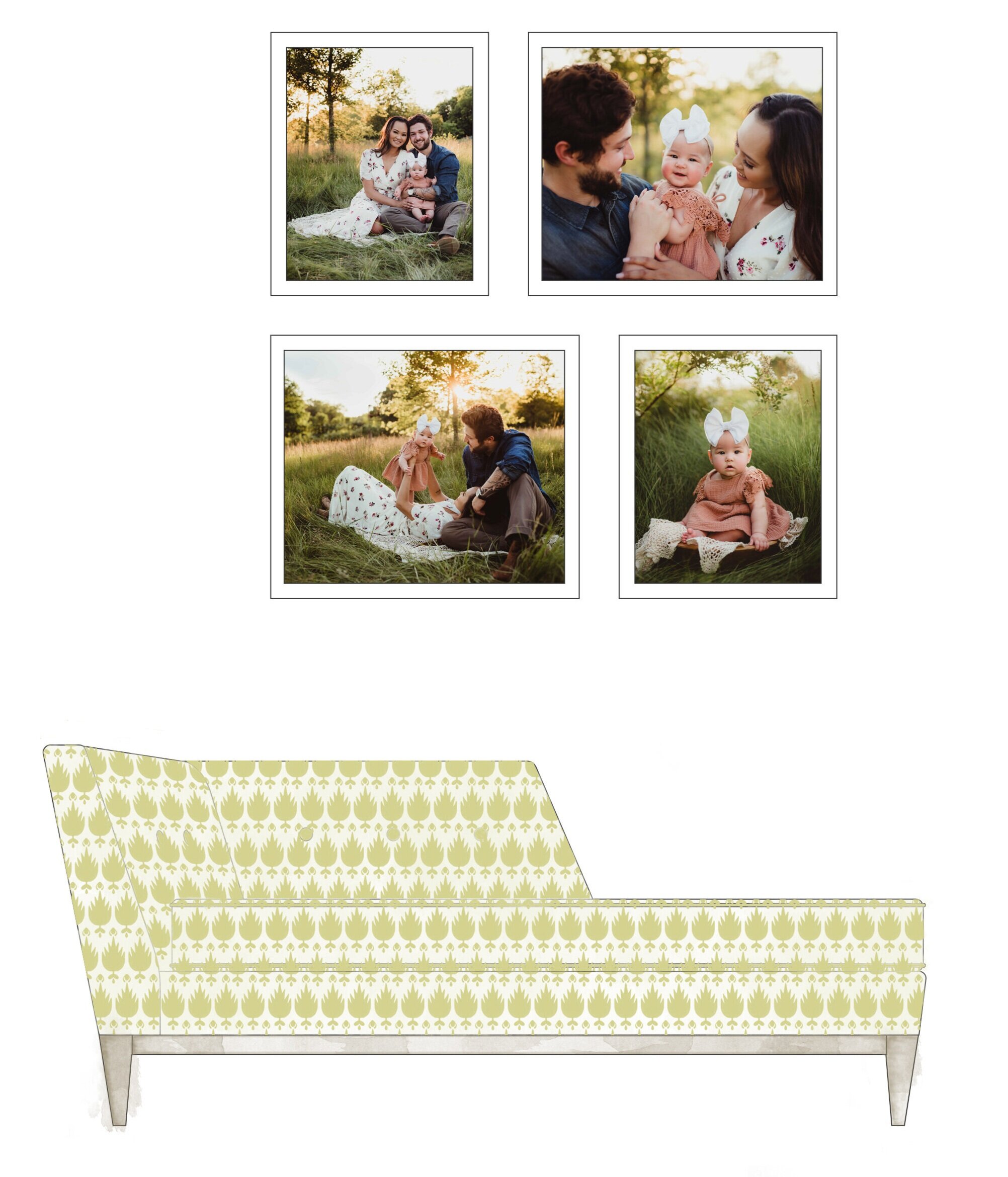 A beautiful summer family session in Carmel, Indiana displayed in large prints with mats from Millers Lab