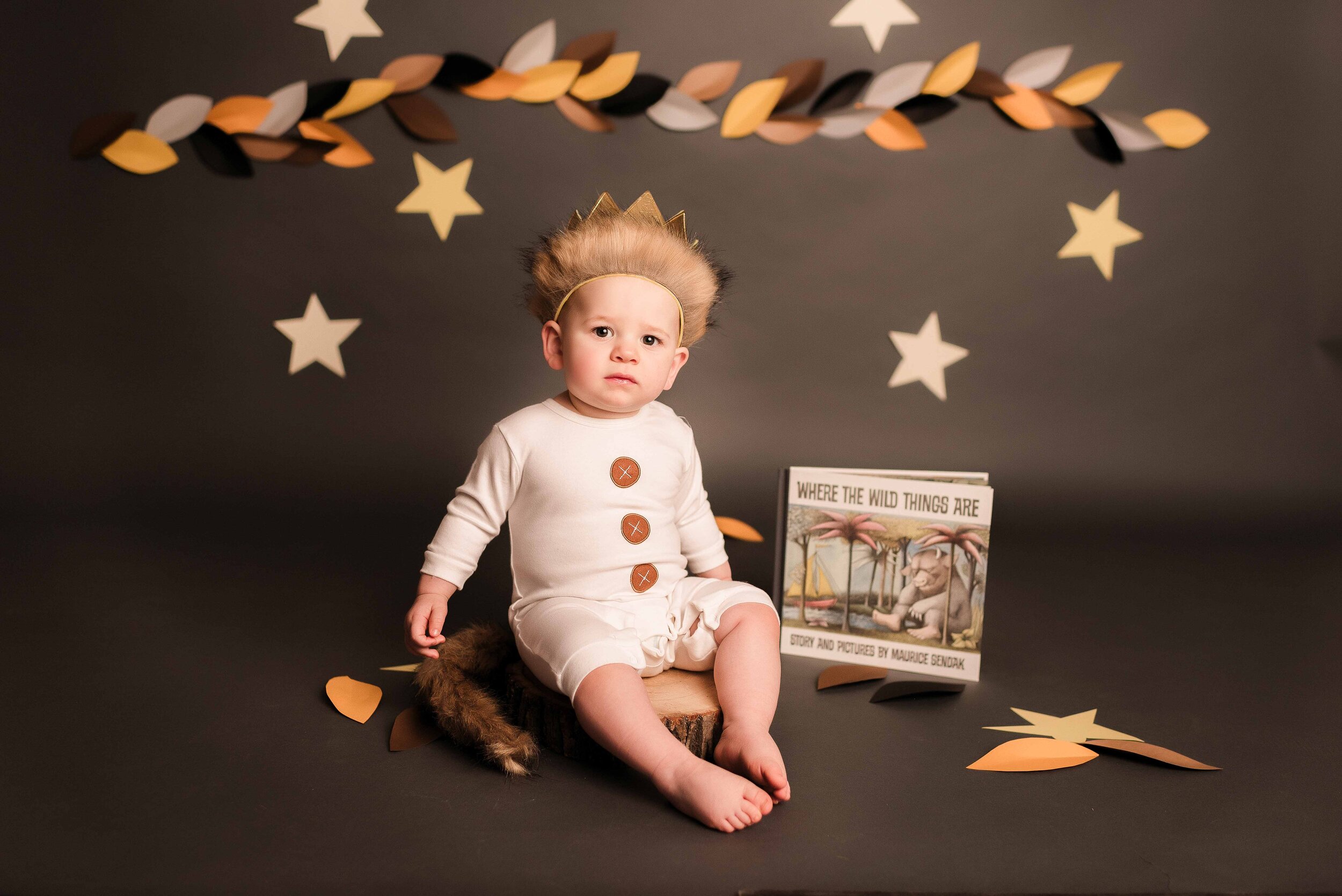 Russ was simply so adorable for his “Where the Wild Things Are”  themed first birthday cake smash with Kelly McPhail Photography in Lafayette, Indiana
