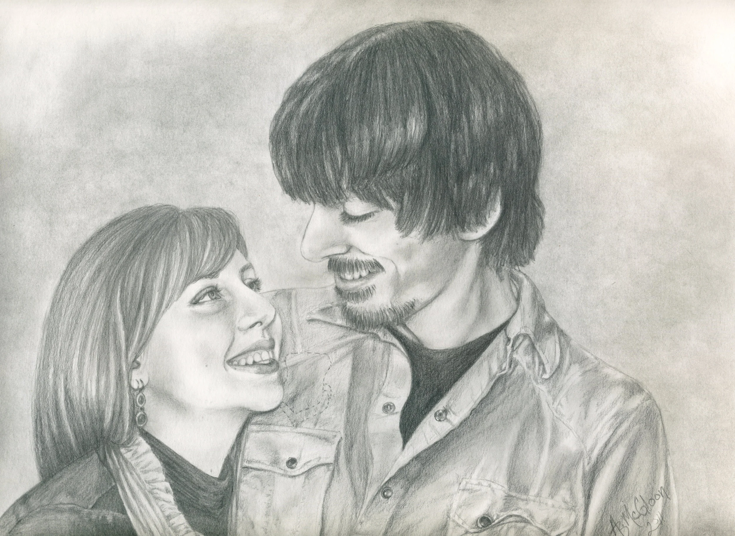 Alicia &amp; Ryan - Graphite on Paper