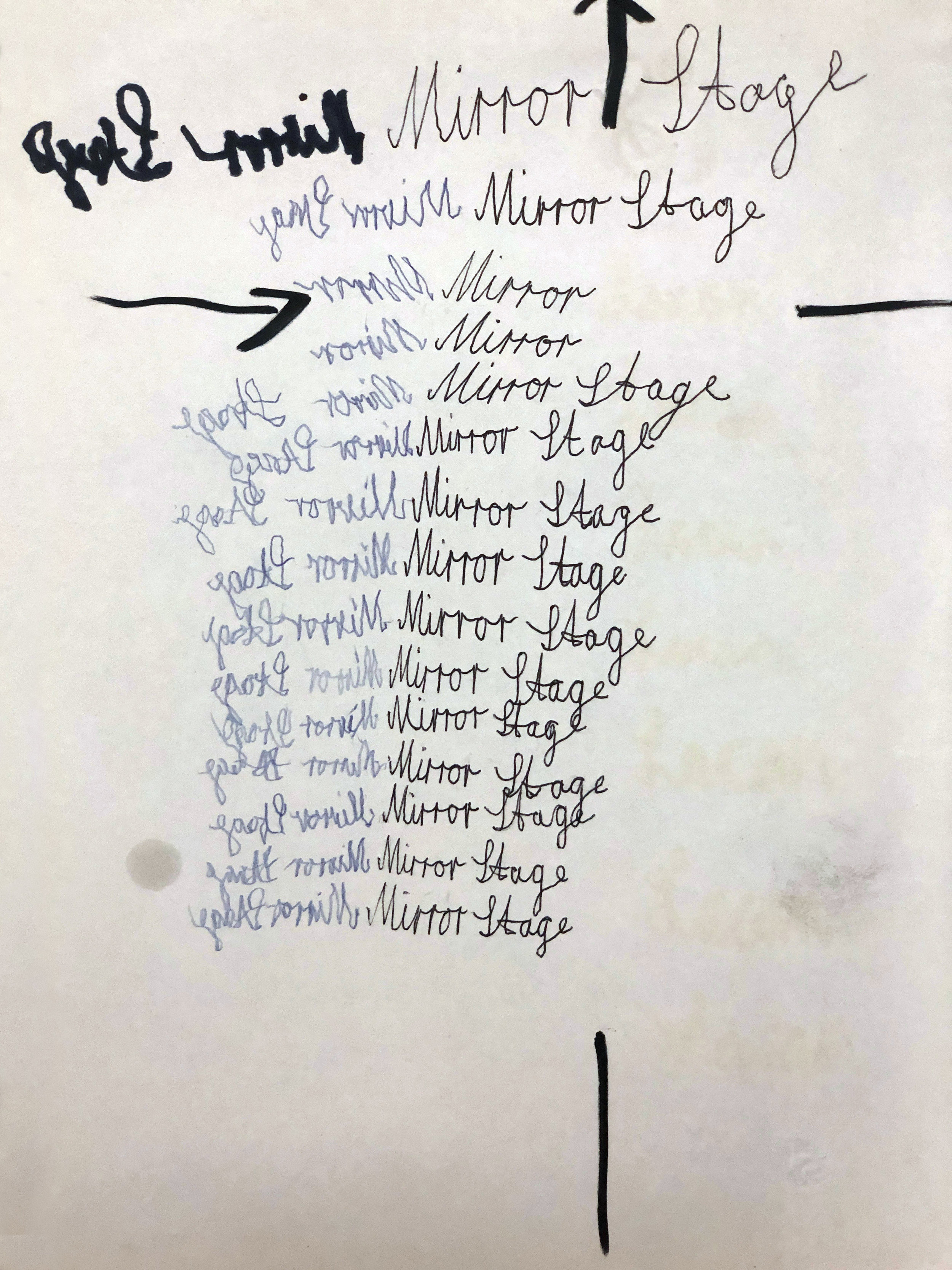 Split (Action Drawing Series), 2015. Pen and Color Pencil on Paper. 9.5 x 7 in.