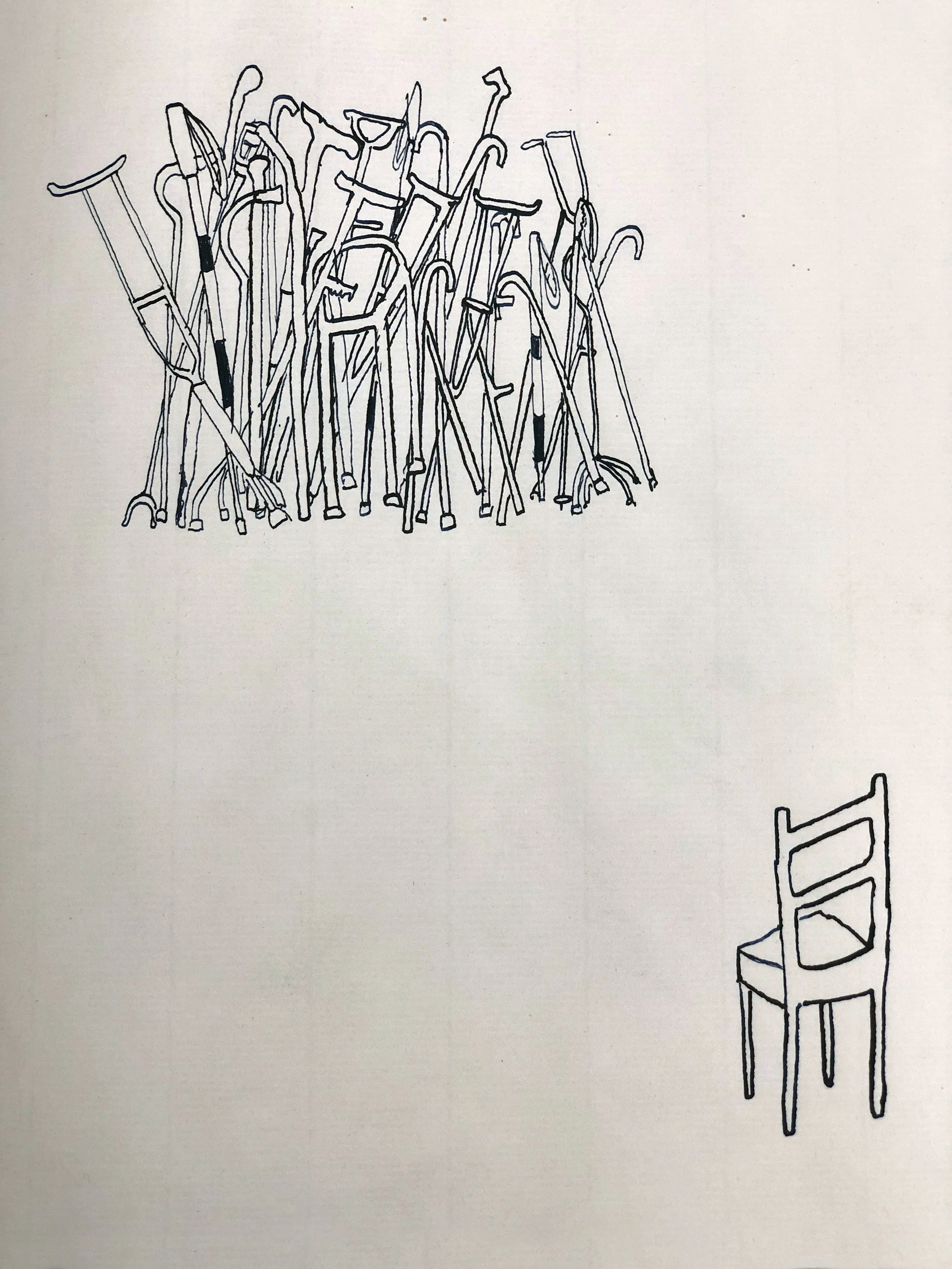 Untitled (Action Drawing Series), 2018. Ink on Paper. 11.5 x 8 in.