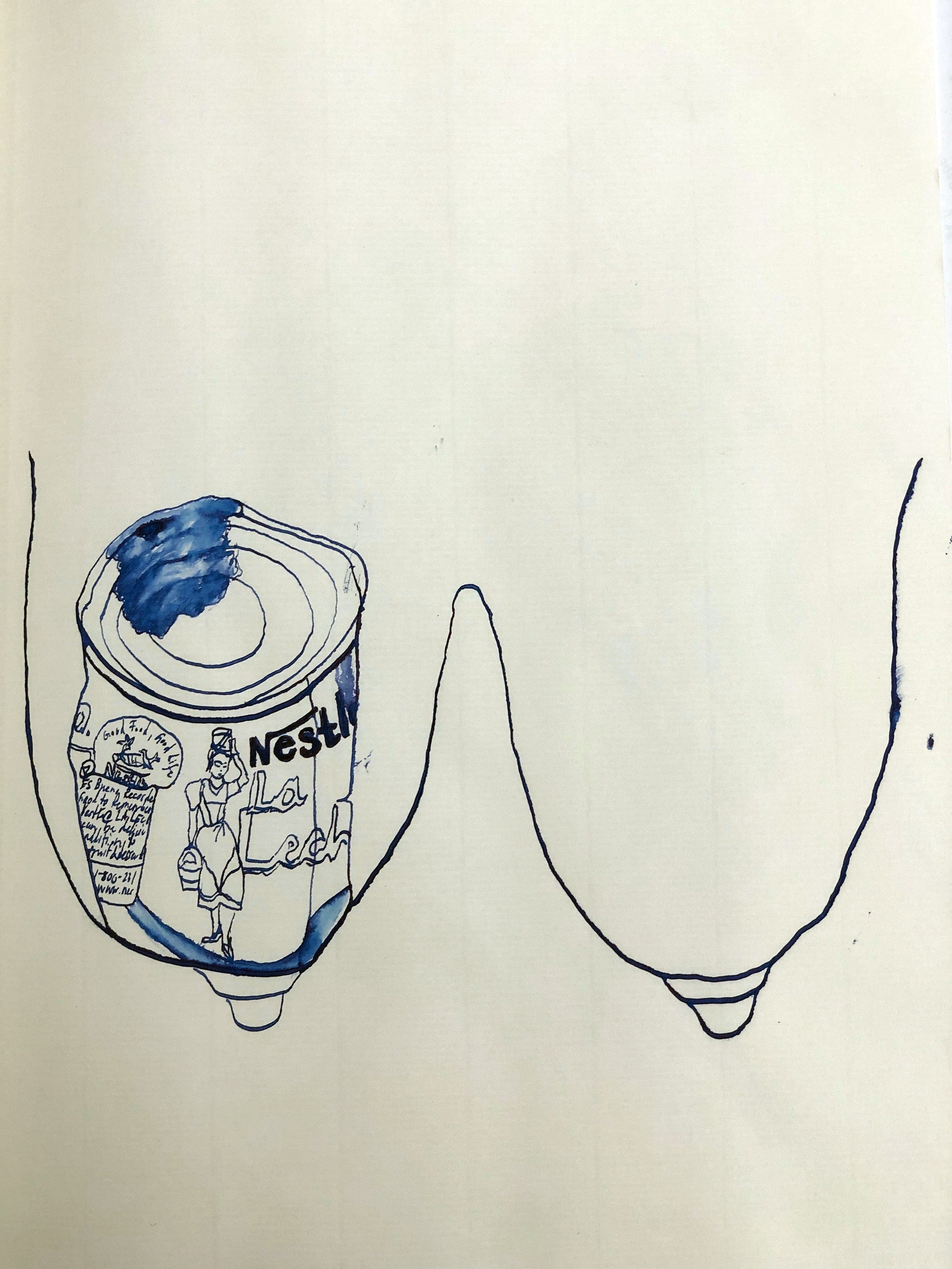 Farine Lactée (Action Drawing Series), 2018. Ink on Paper. 11.5 x 8 in.