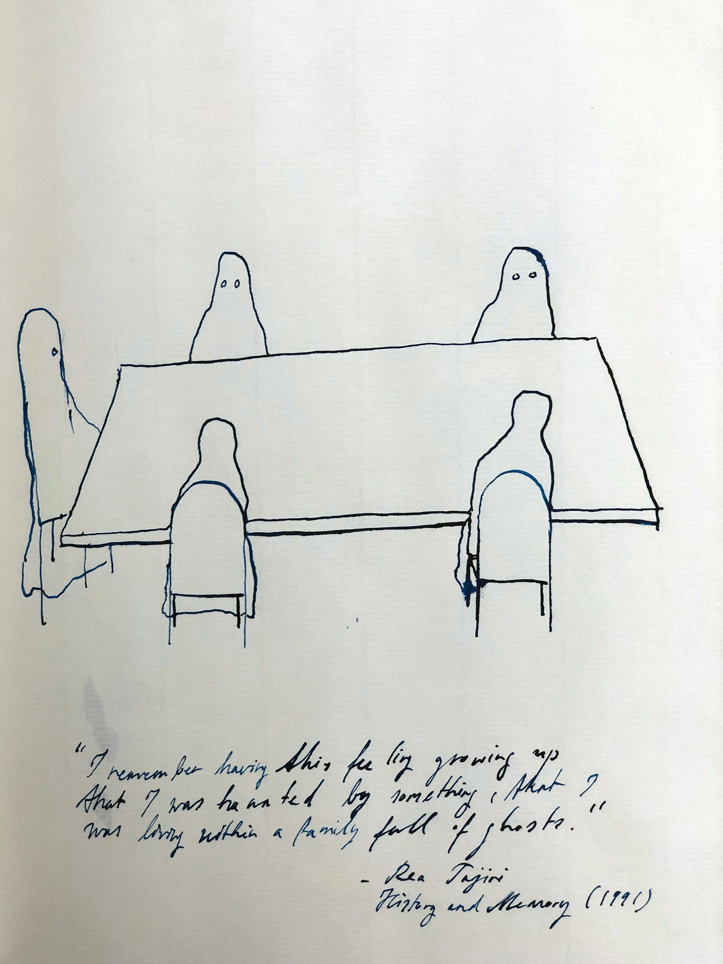 Living within a family full of ghosts (Action Drawing Series), 2018. Ink on Paper. 11.5 x 8 in.