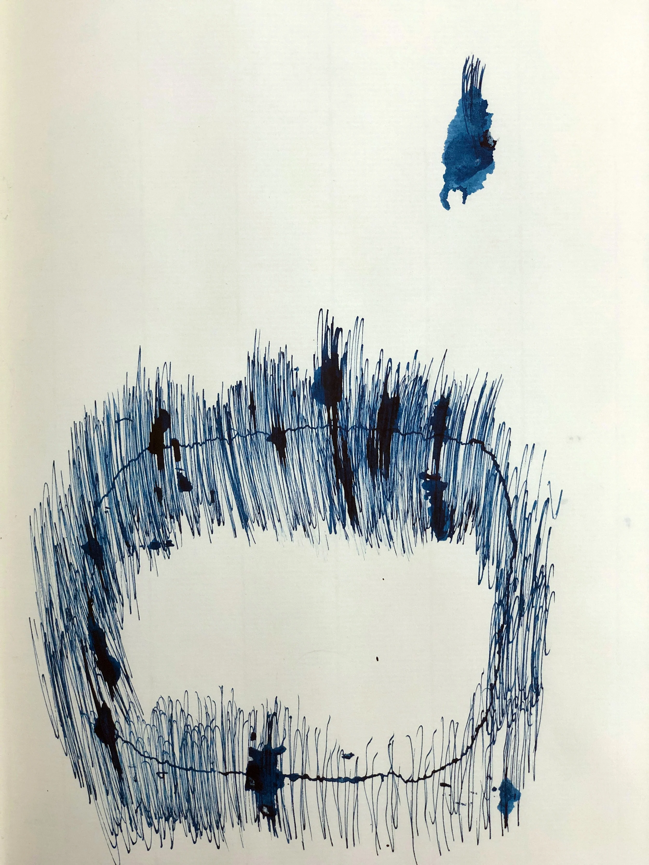 Untitled (Action Drawing Series), 2018. Ink on Paper. 11.5 x 8 in.