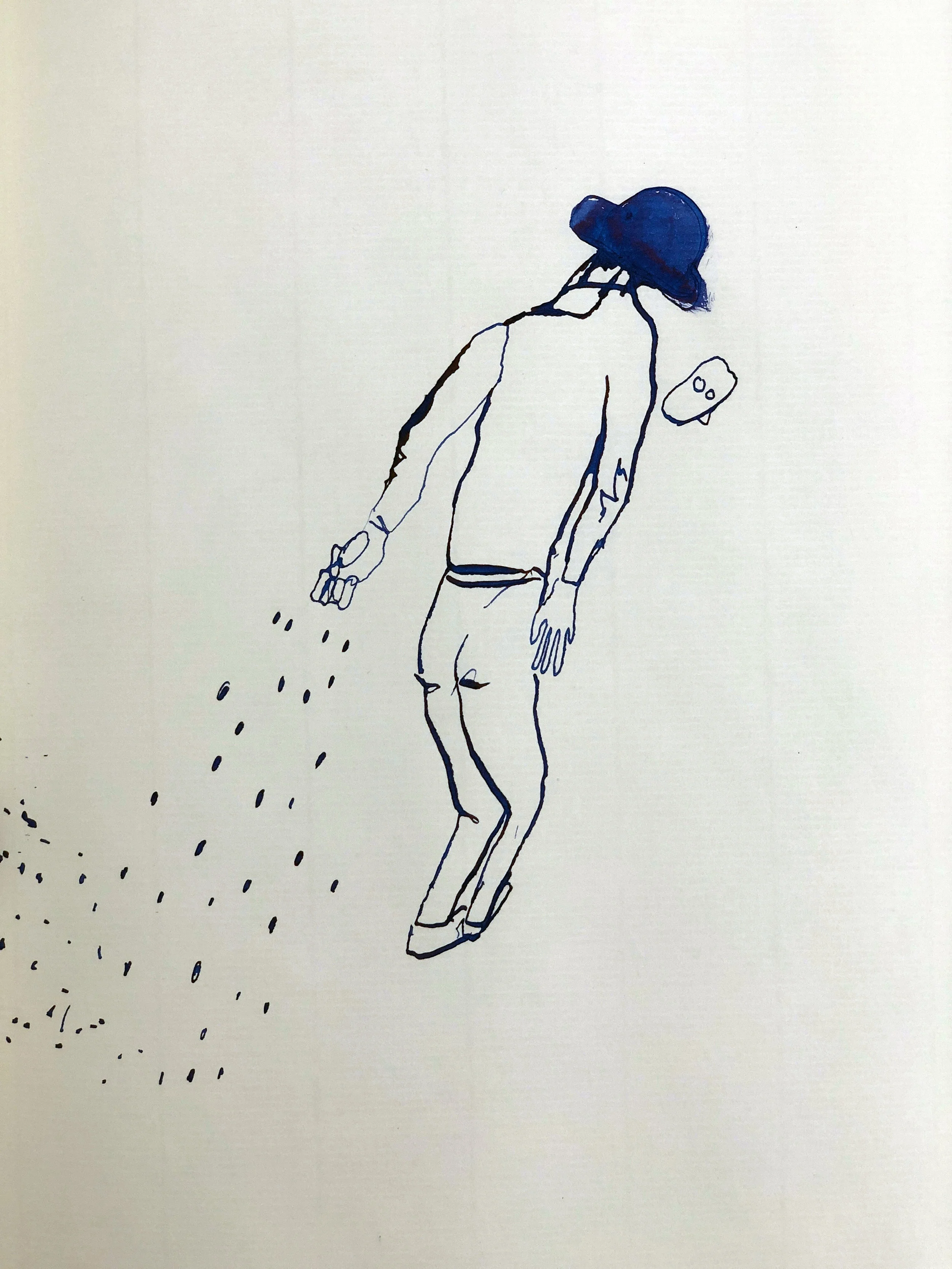 The Sower; Past (Action Drawing Series), 2018. Ink on Paper. 11.5 x 8 in.