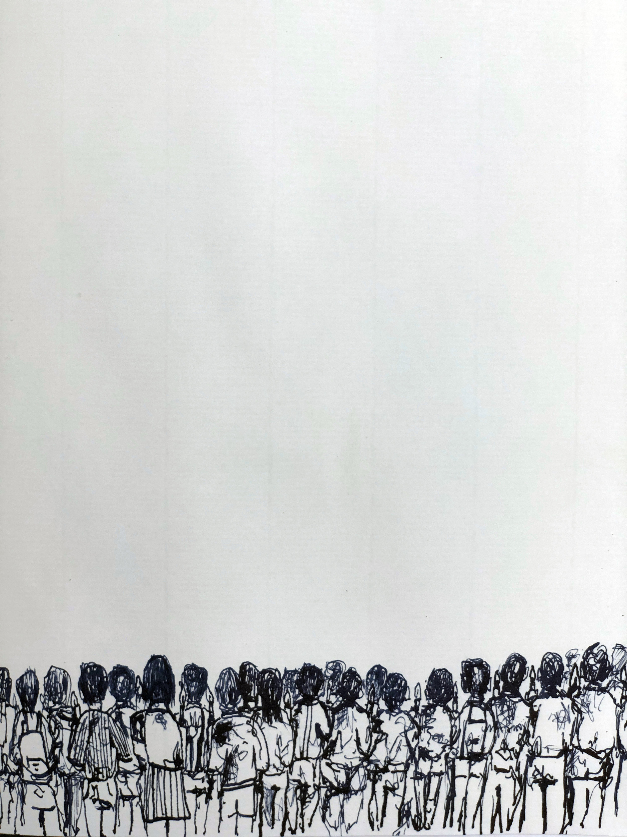 Slice of Rave (Action Drawing Series), 2018. Ink on Paper. 11.5 x 8 in.