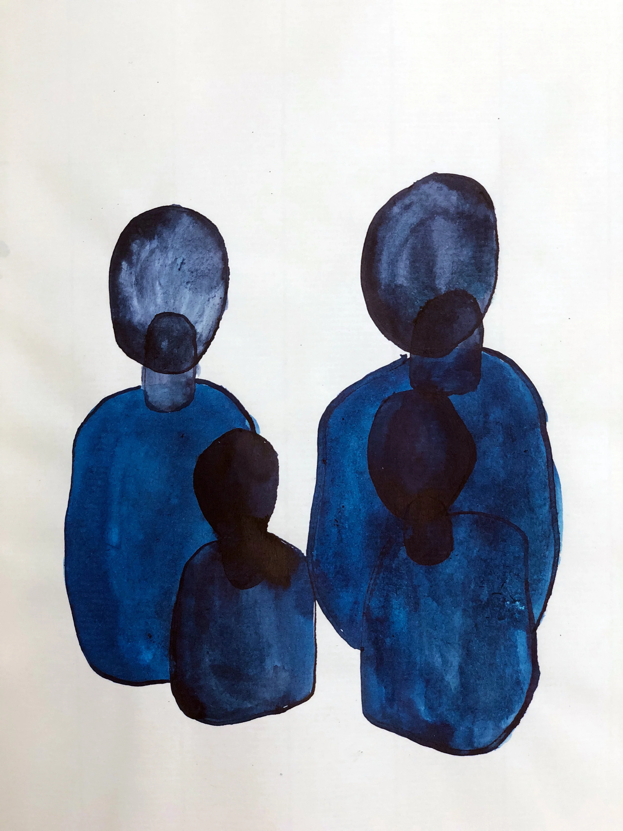 Family (Action Drawing Series), 2018. Ink on Paper. 11.5 x 8 in.