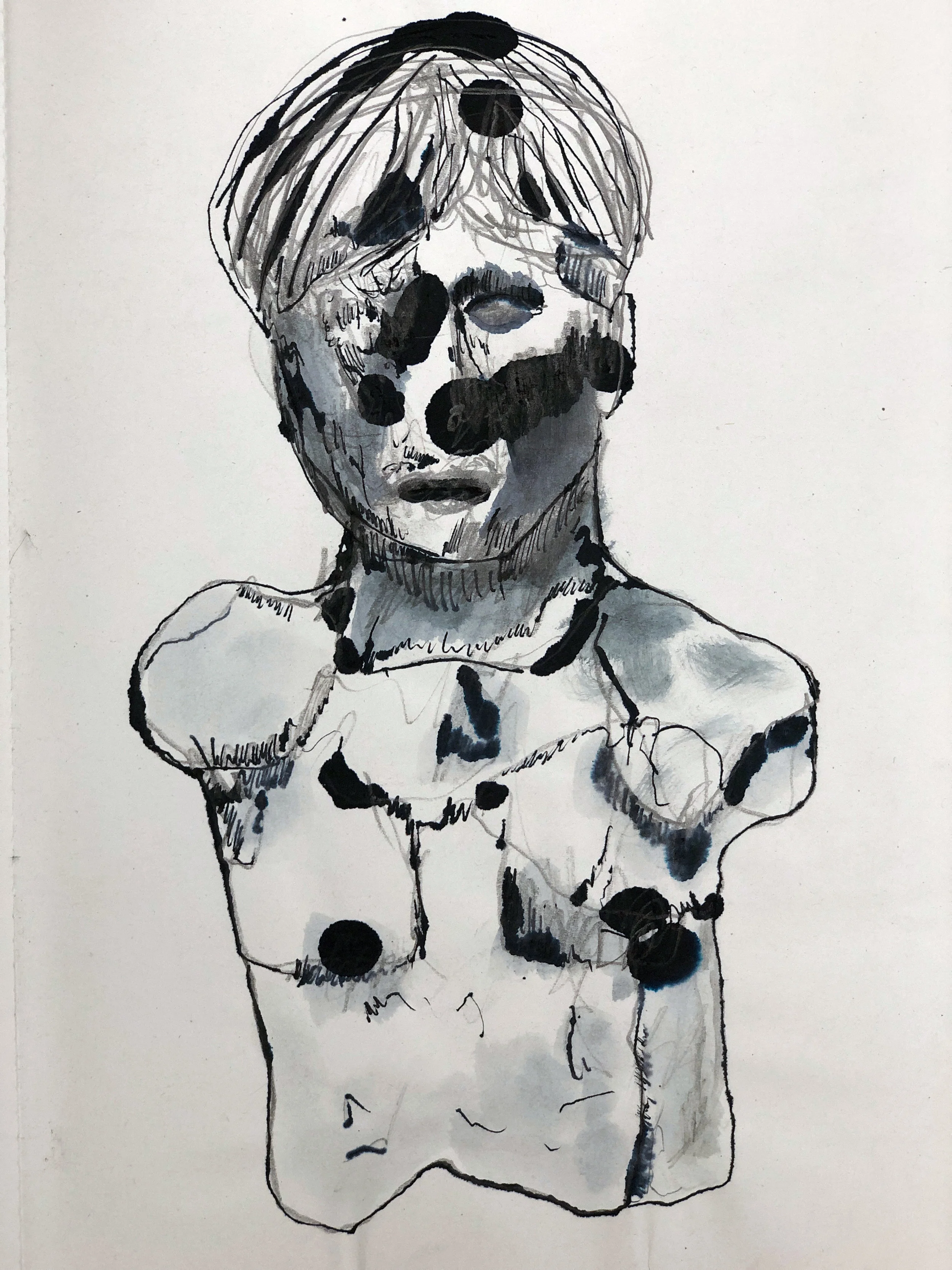 Sketch for Demonstrative Score 3 (Action Drawing Series), 2018. Ink on Paper. 11.5 x 7.5 in.