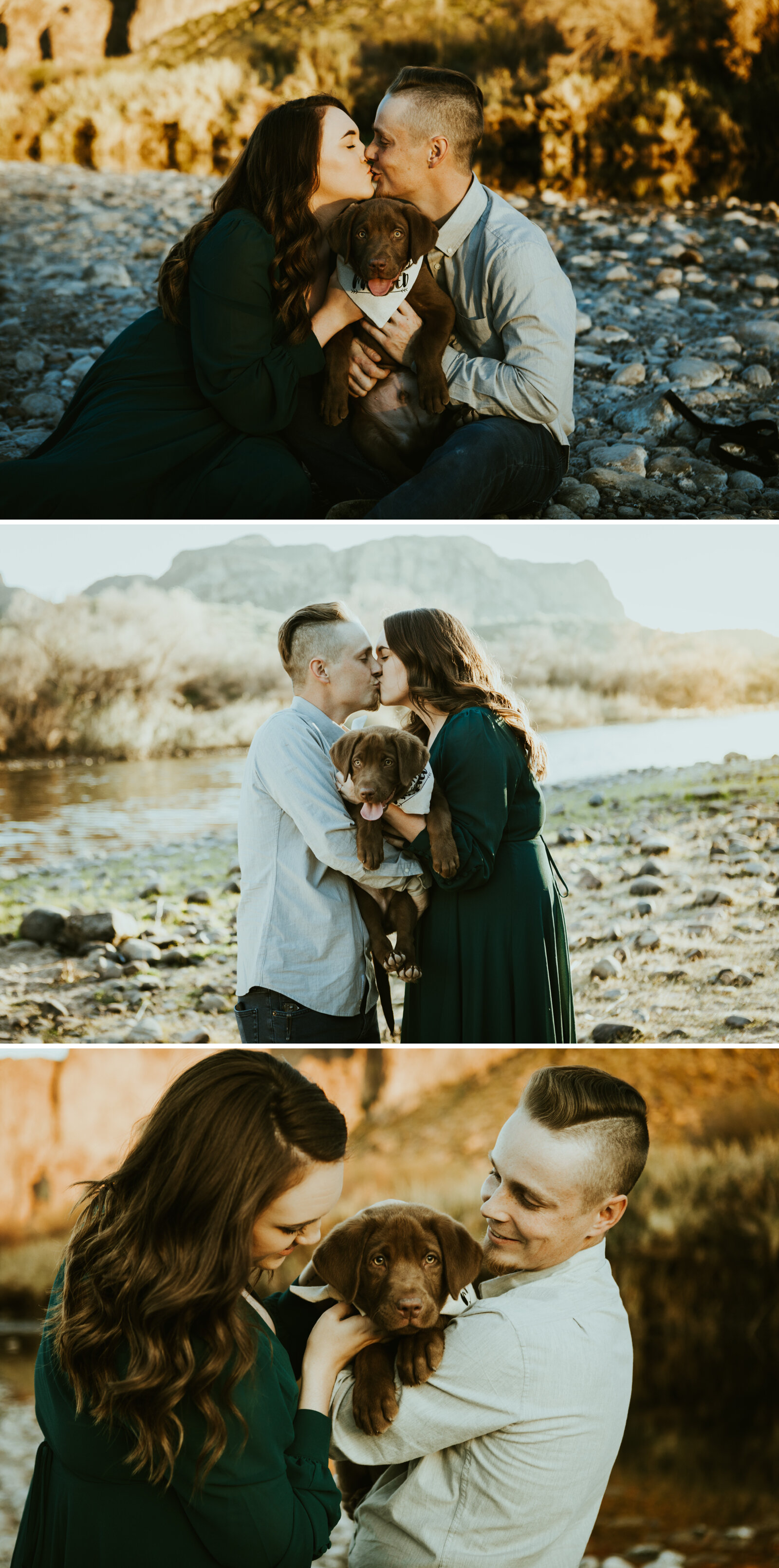 Water users recreation site salt river mesa arizona dog puppy engagement photos.jpg