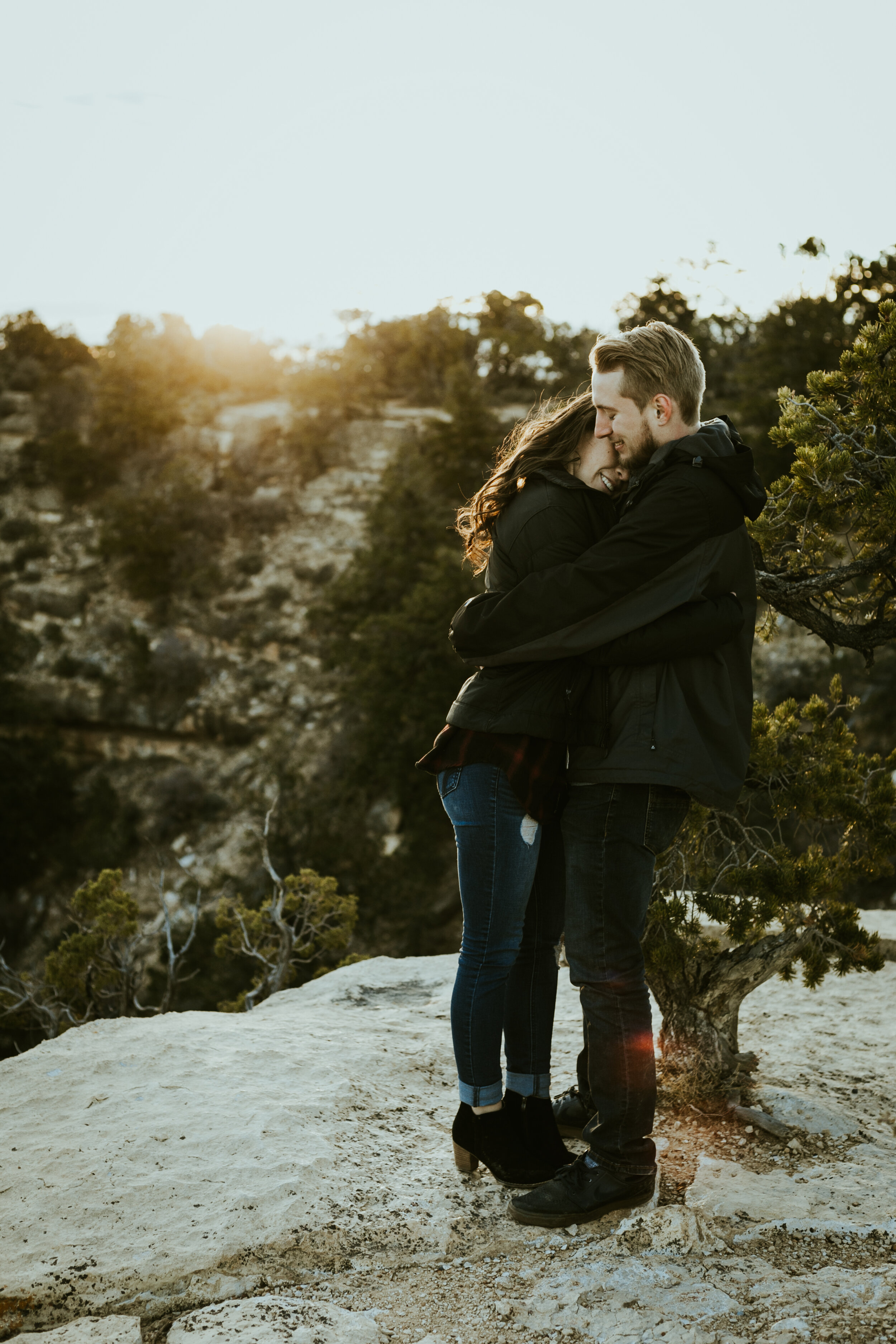 Moran Point Grand Canyon National Park Williams Arizona Sunrise Engagement Couple Photos-18.jpg