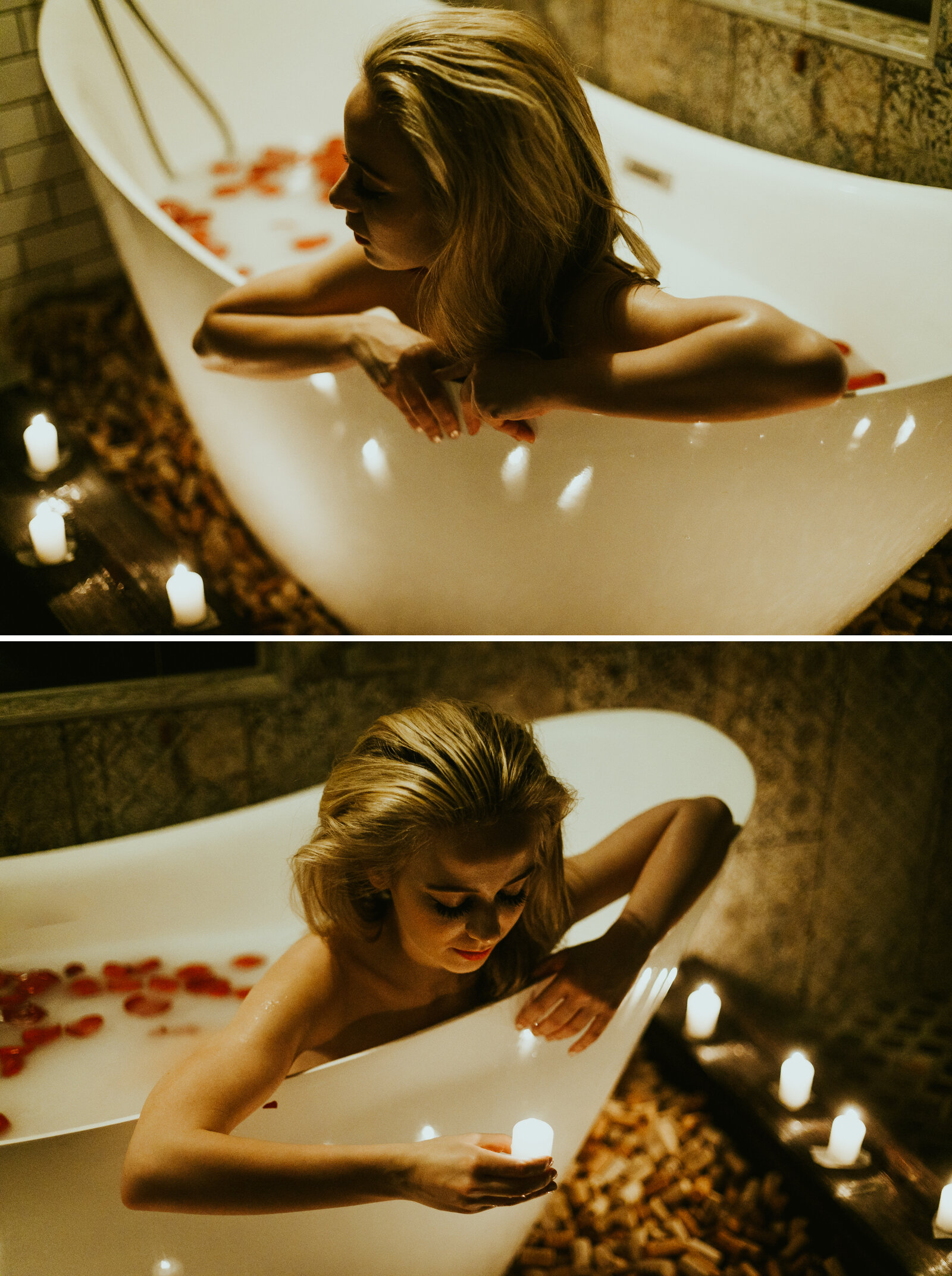 Joshua Tree Boudoir Photoshoot Bathtub Boudoir photos milk bath inspo rose petal boudoir inspiration candlelit boudoir photography-4.jpg