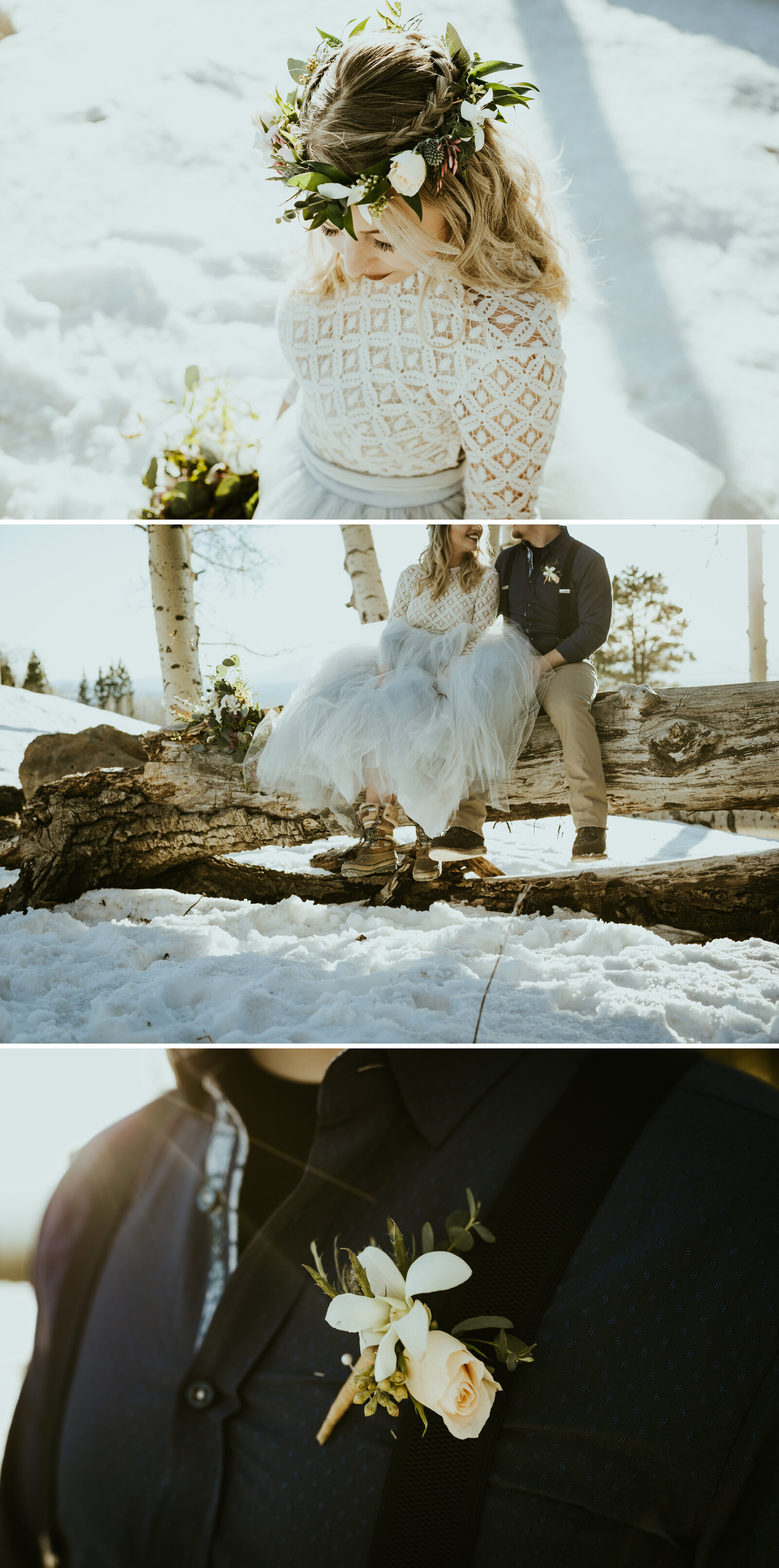arizona snowbowl mount humphreys flagstaff arizona wedding photos styled shoot sweet caroline styles tulle wedding skirt snowy wedding inspo flower crown.jpg