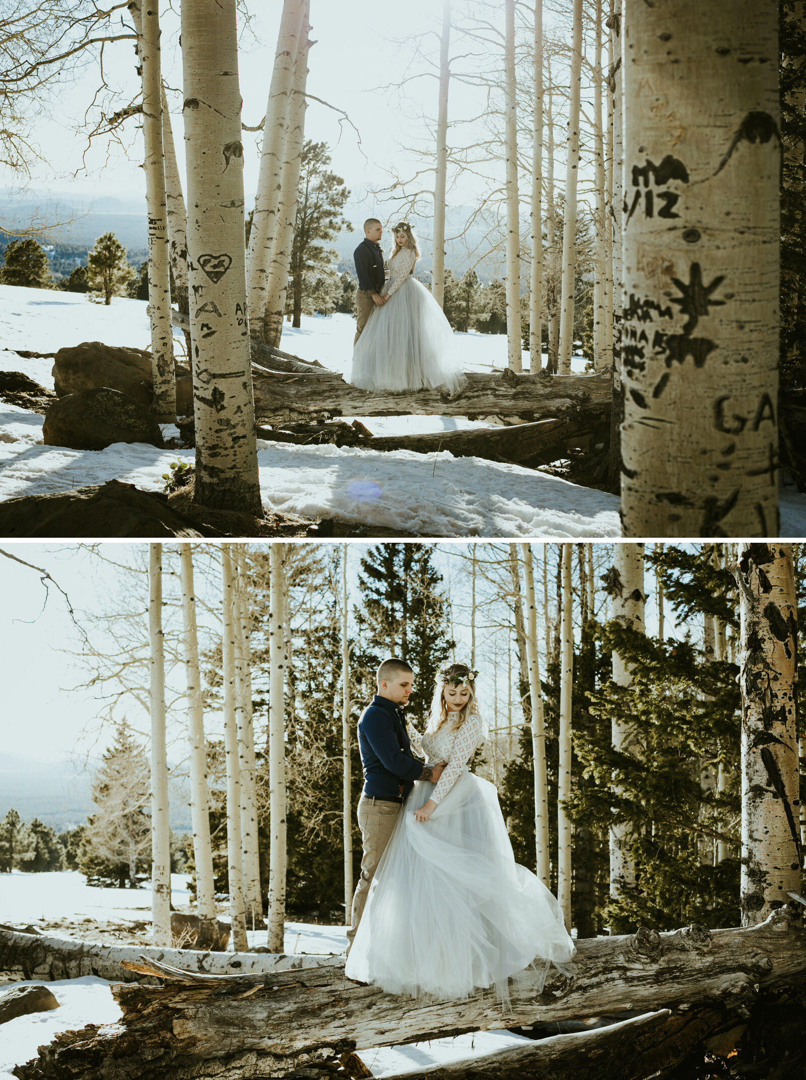 arizona snowbowl mount humphreys flagstaff arizona wedding photos styled shoot sweet caroline styles tulle wedding skirt snowy wedding inspo-3.jpg