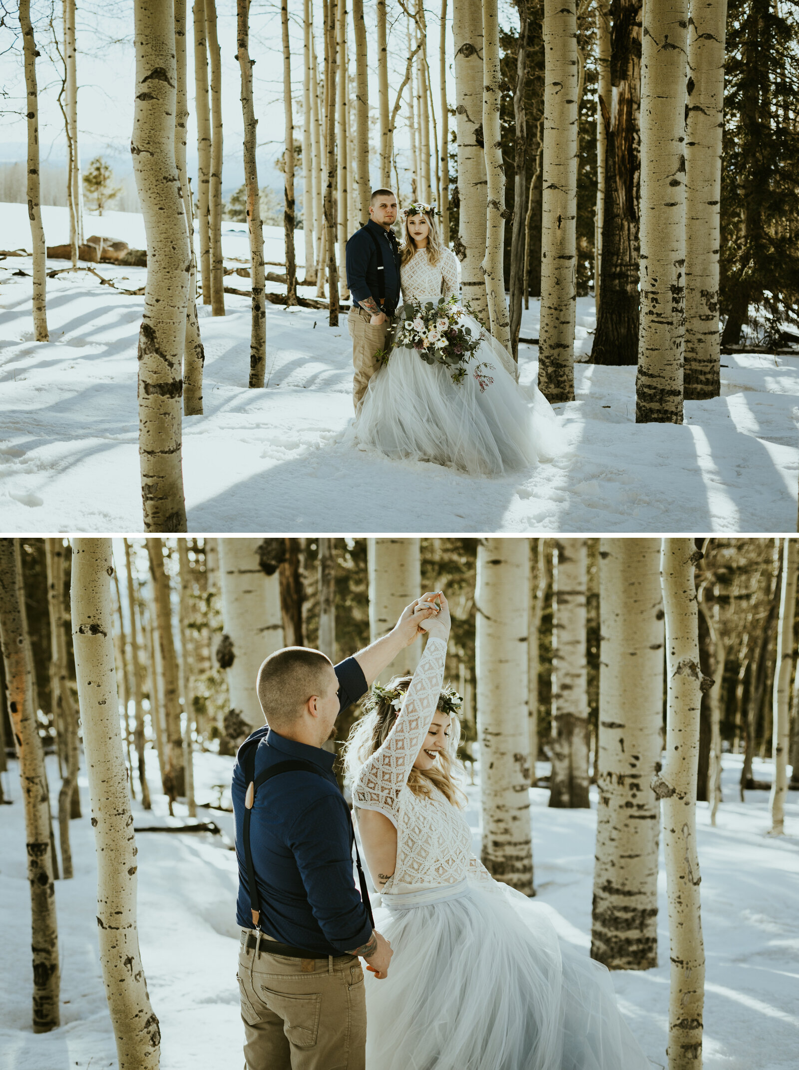 arizona snowbowl mount humphreys flagstaff arizona wedding photos styled shoot sweet caroline styles tulle wedding skirt snowy wedding inspo.jpg