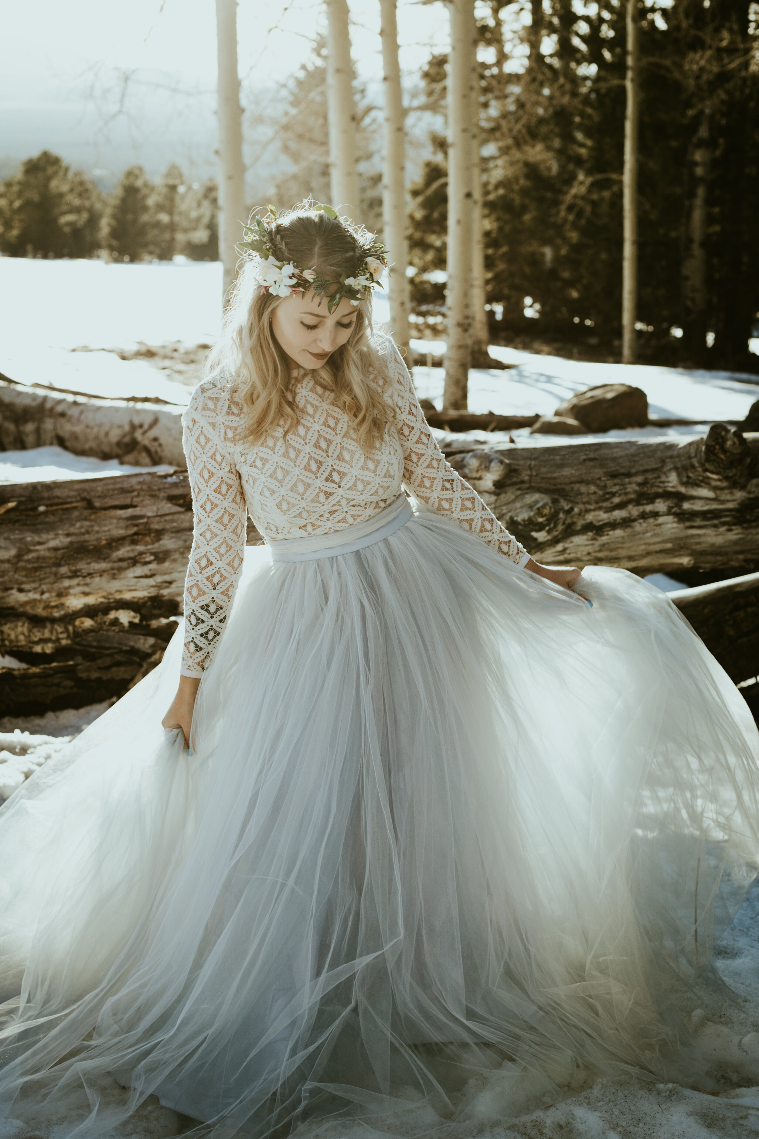 arizona snowbowl mount humphreys flagstaff arizona wedding photos styled shoot sweet caroline styles tulle wedding skirt snowy wedding-36.jpg