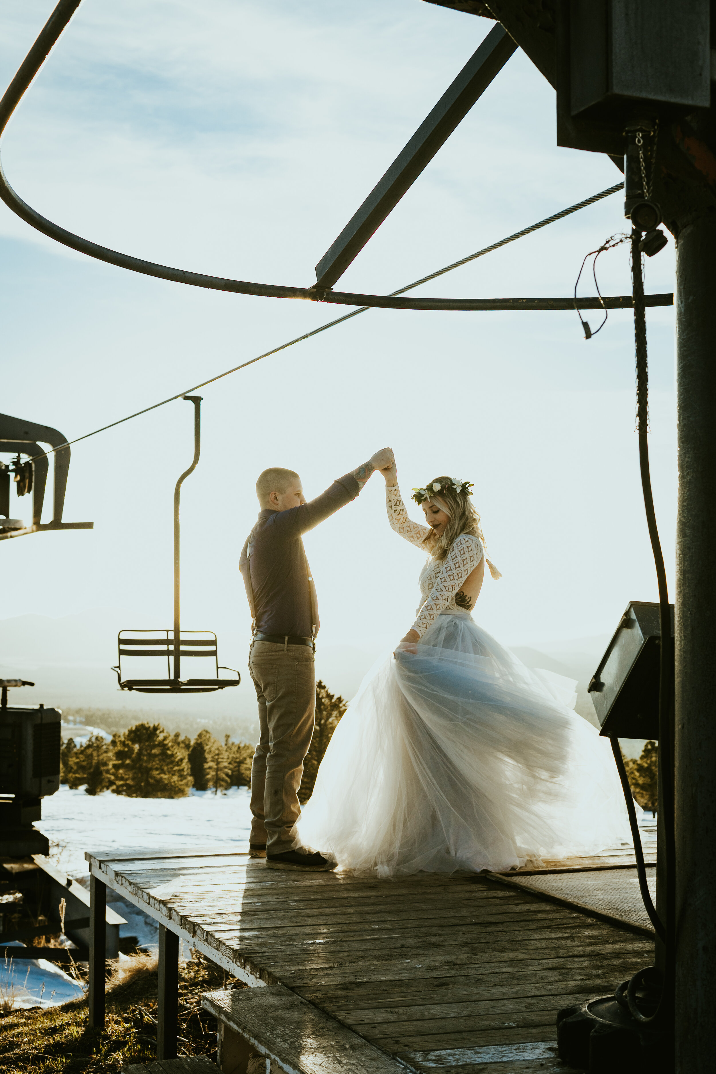 arizona snowbowl mount humphreys flagstaff arizona wedding photos styled shoot sweet caroline styles tulle wedding skirt snowy wedding-53.jpg