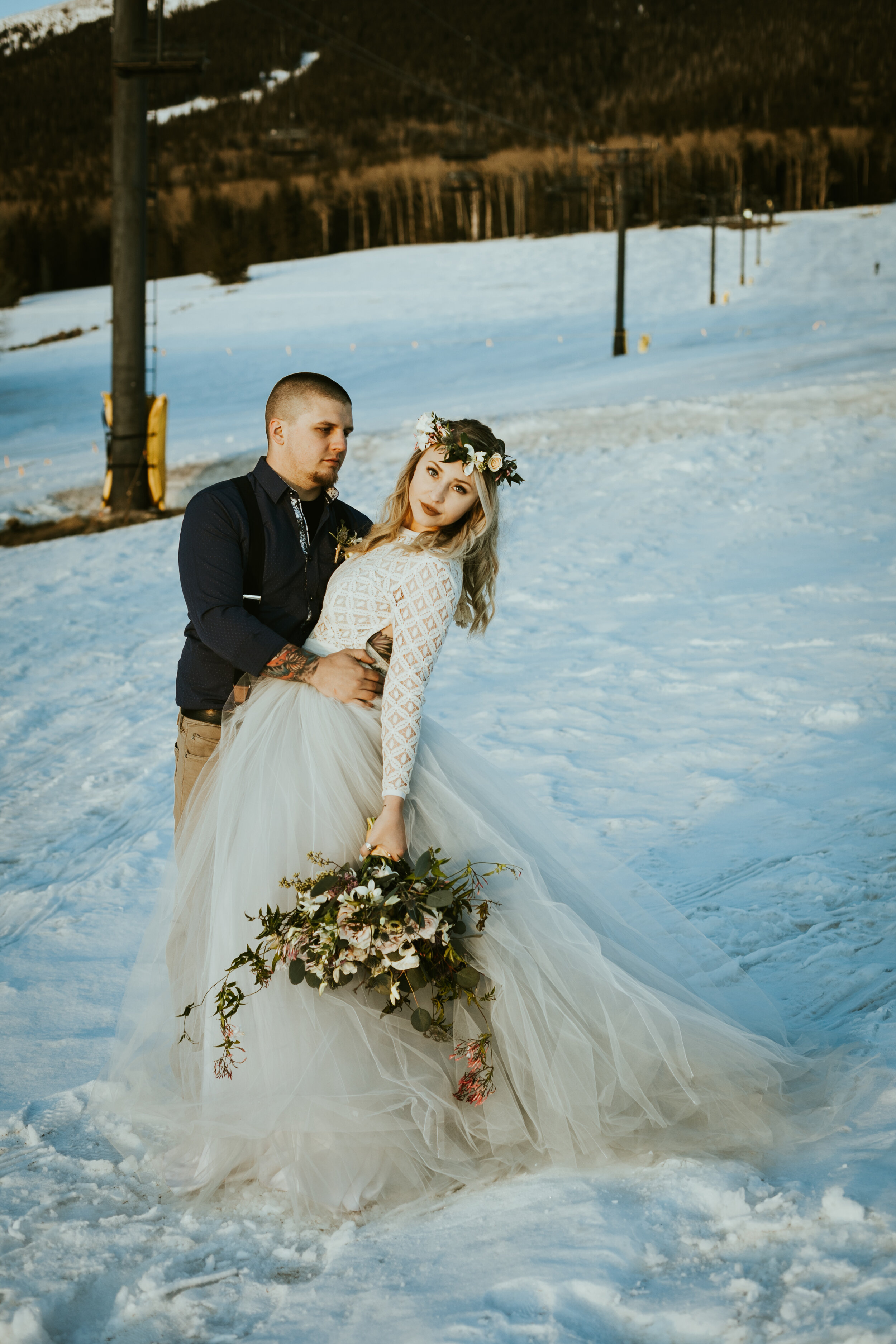 arizona snowbowl mount humphreys flagstaff arizona wedding photos styled shoot sweet caroline styles tulle wedding skirt snowy wedding-60.jpg
