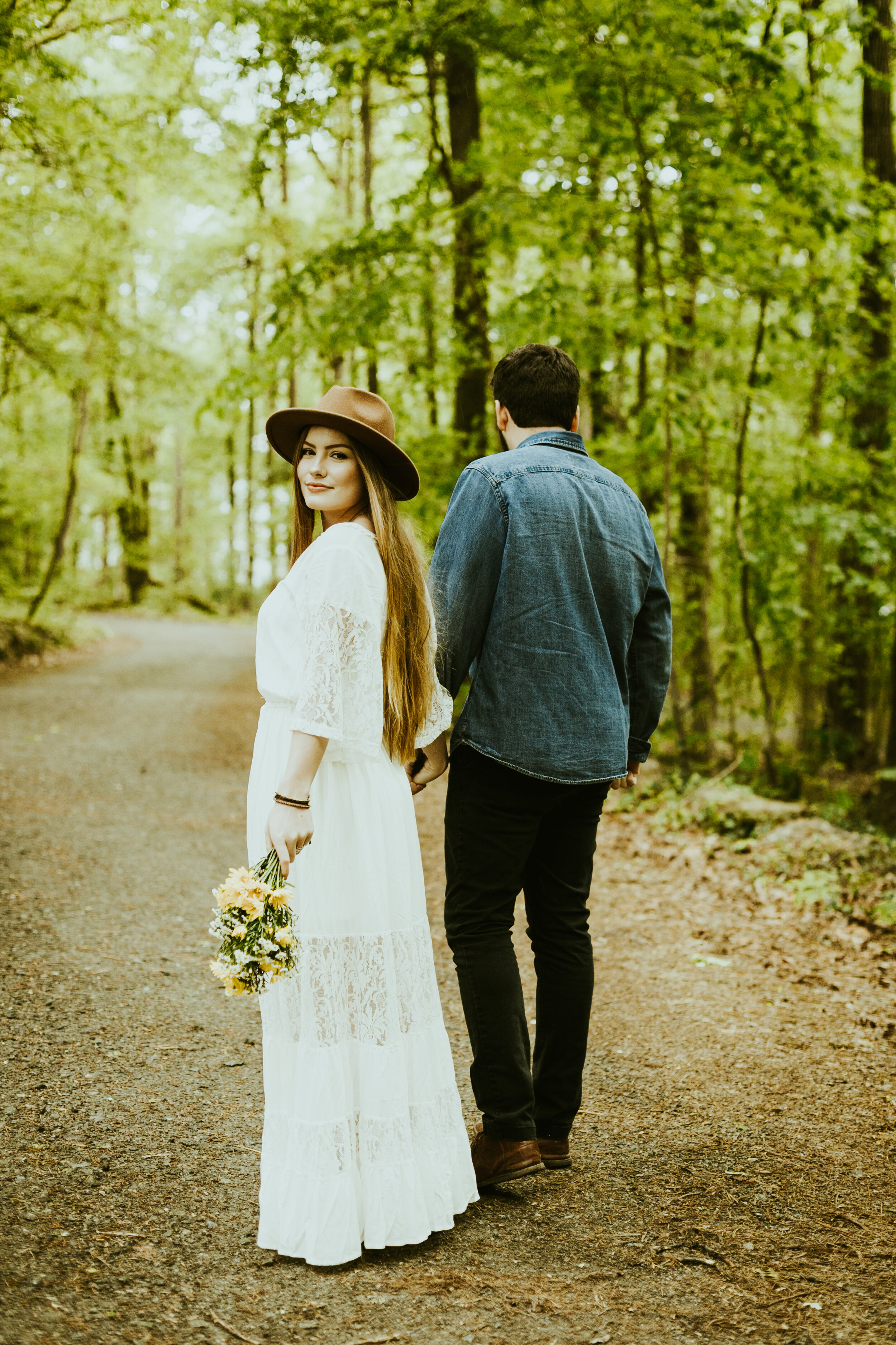 Ghimgoul castle chapel hill north carolina engagement photos couple posing inspo engagement outfit inspiration lush forest fairytale-6.jpg
