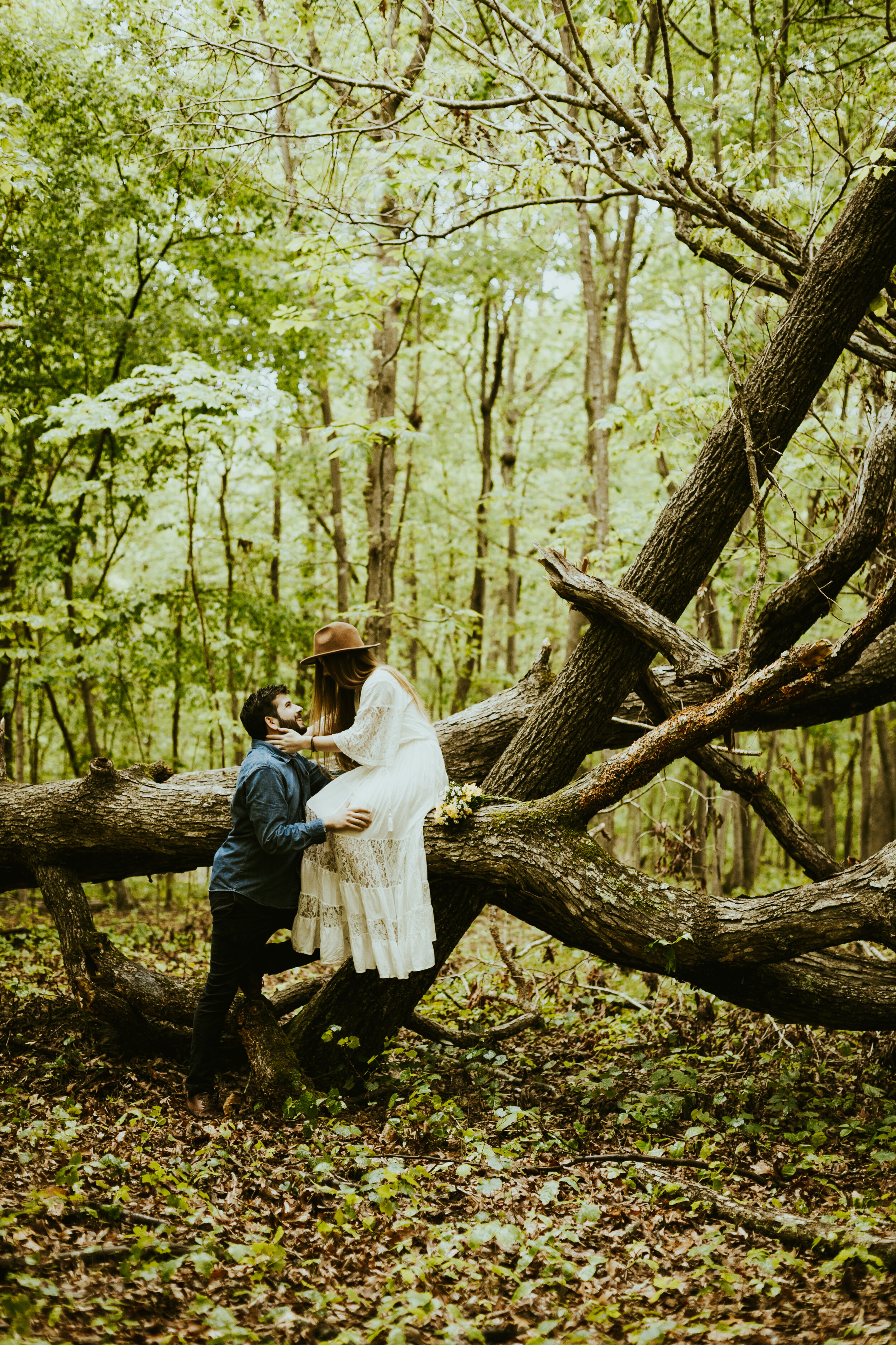 Ghimgoul castle chapel hill north carolina engagement photos couple posing inspo engagement outfit inspiration lush forest fairytale-19.jpg