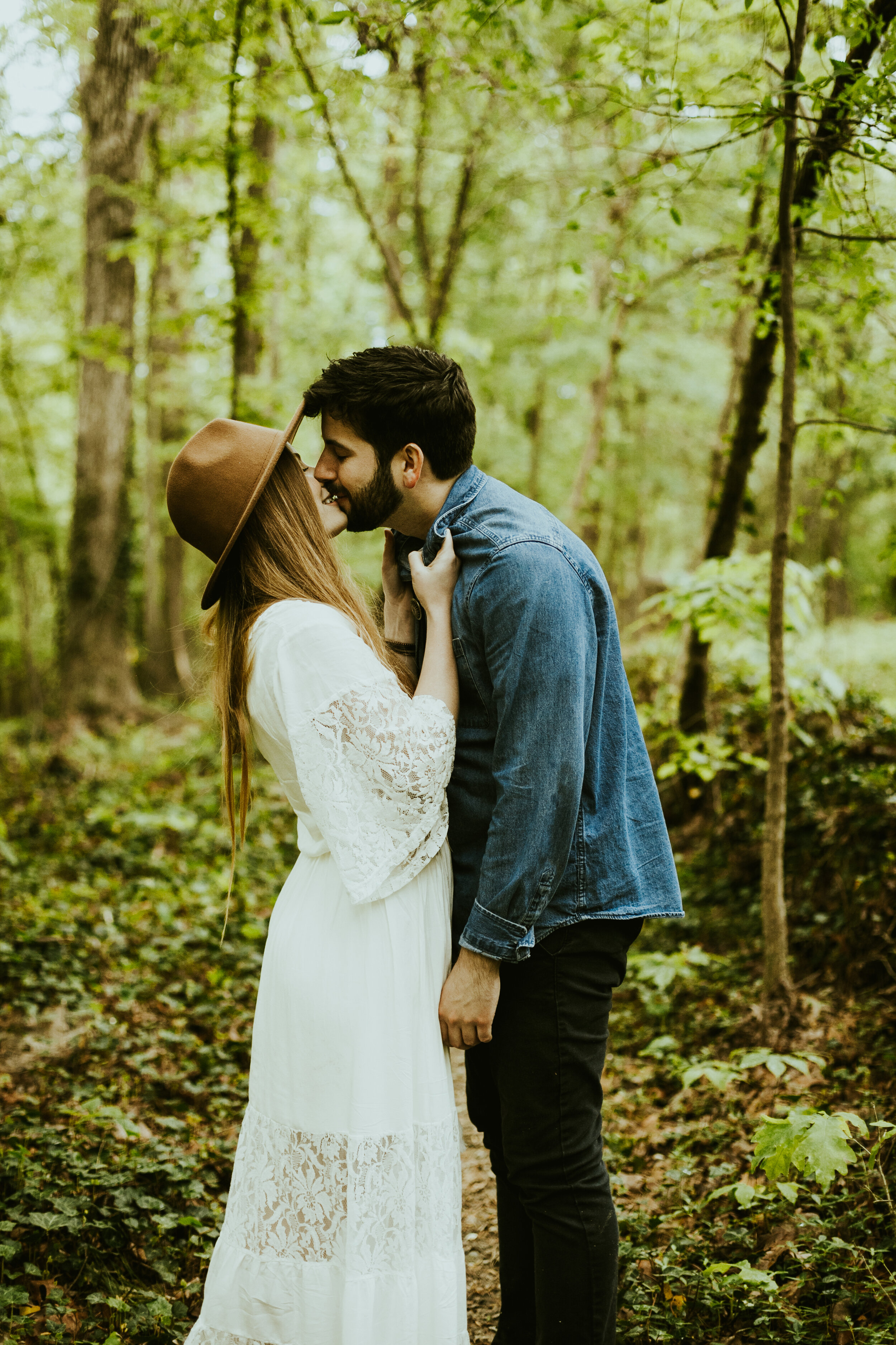 Ghimgoul castle chapel hill north carolina engagement photos couple posing inspo engagement outfit inspiration lush forest fairytale-34.jpg