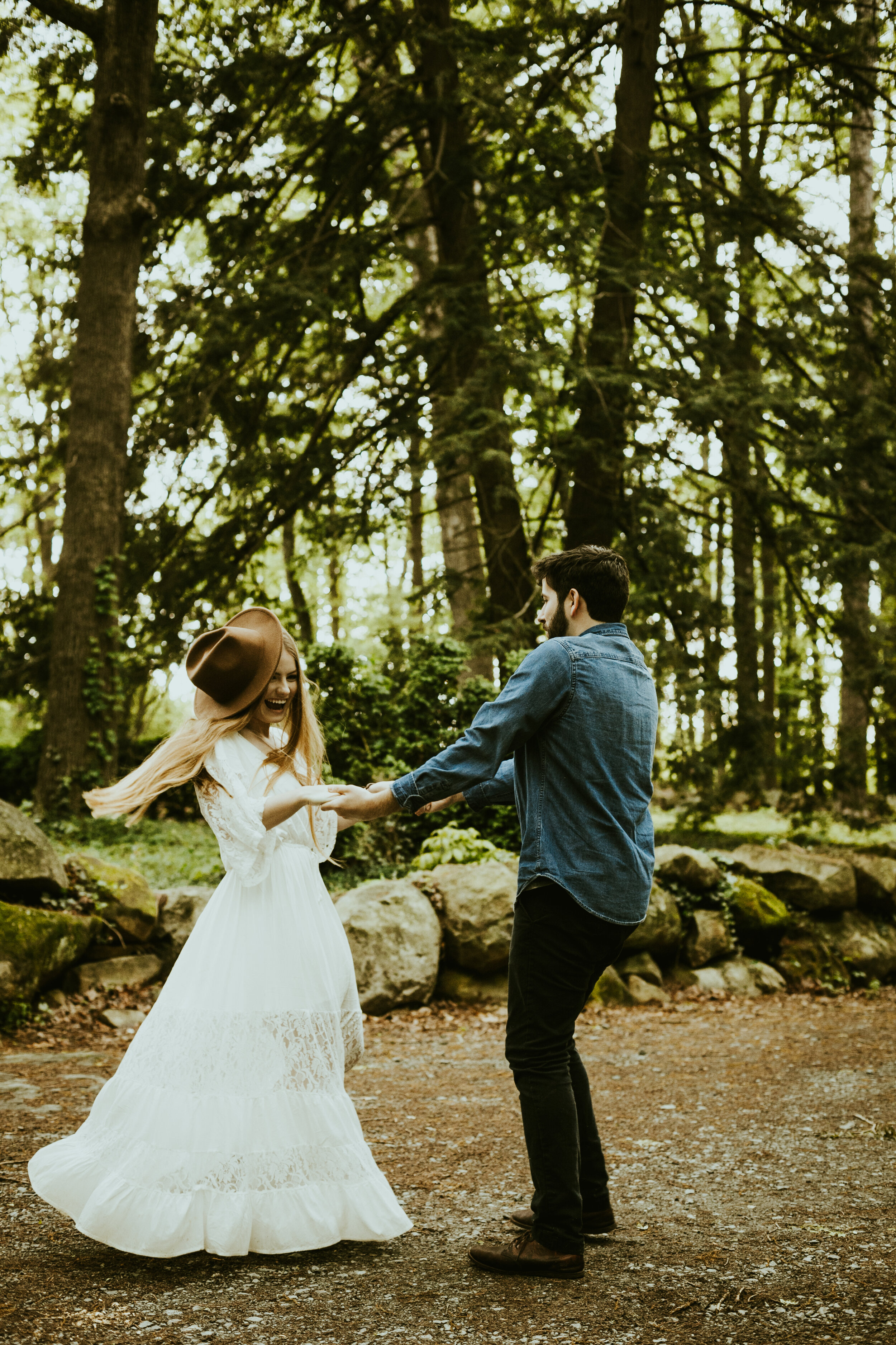 Ghimgoul castle chapel hill north carolina engagement photos couple posing inspo engagement outfit inspiration lush forest fairytale-44.jpg