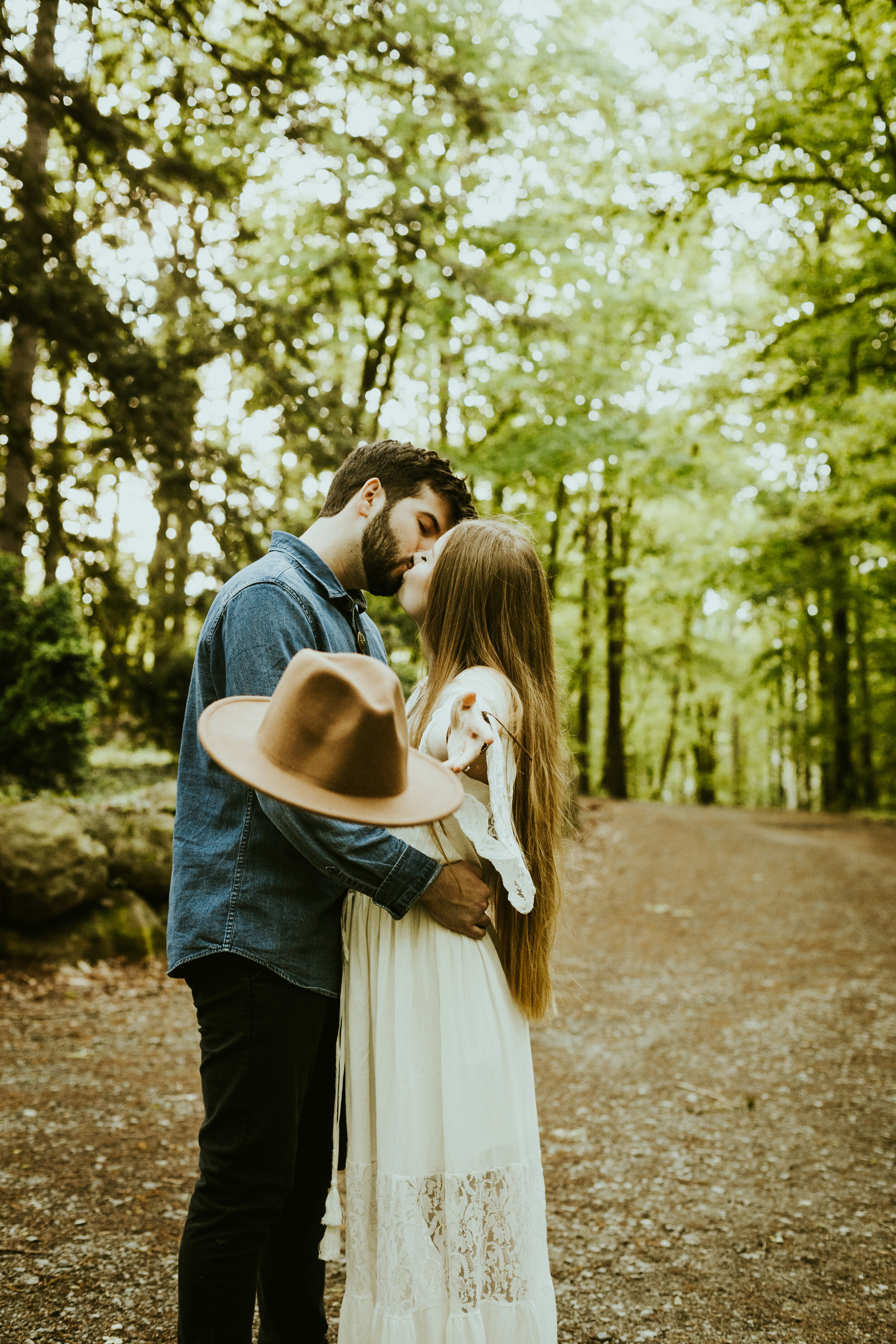 Ghimgoul castle chapel hill north carolina engagement photos couple posing inspo engagement outfit inspiration lush forest fairytale-50.jpg