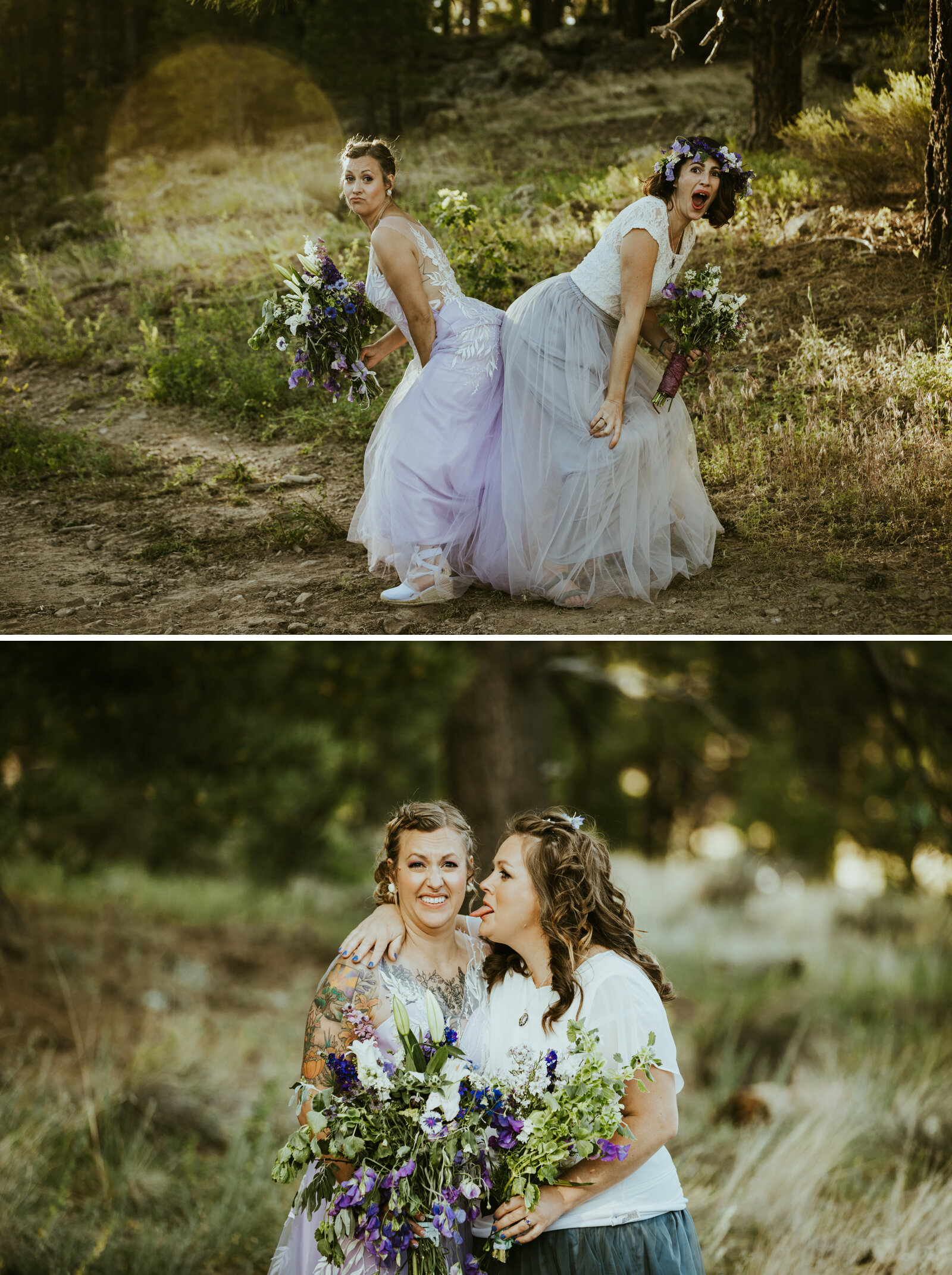 Silly bridesmid photos with the bride at a flagstaff arizona wedding.jpg