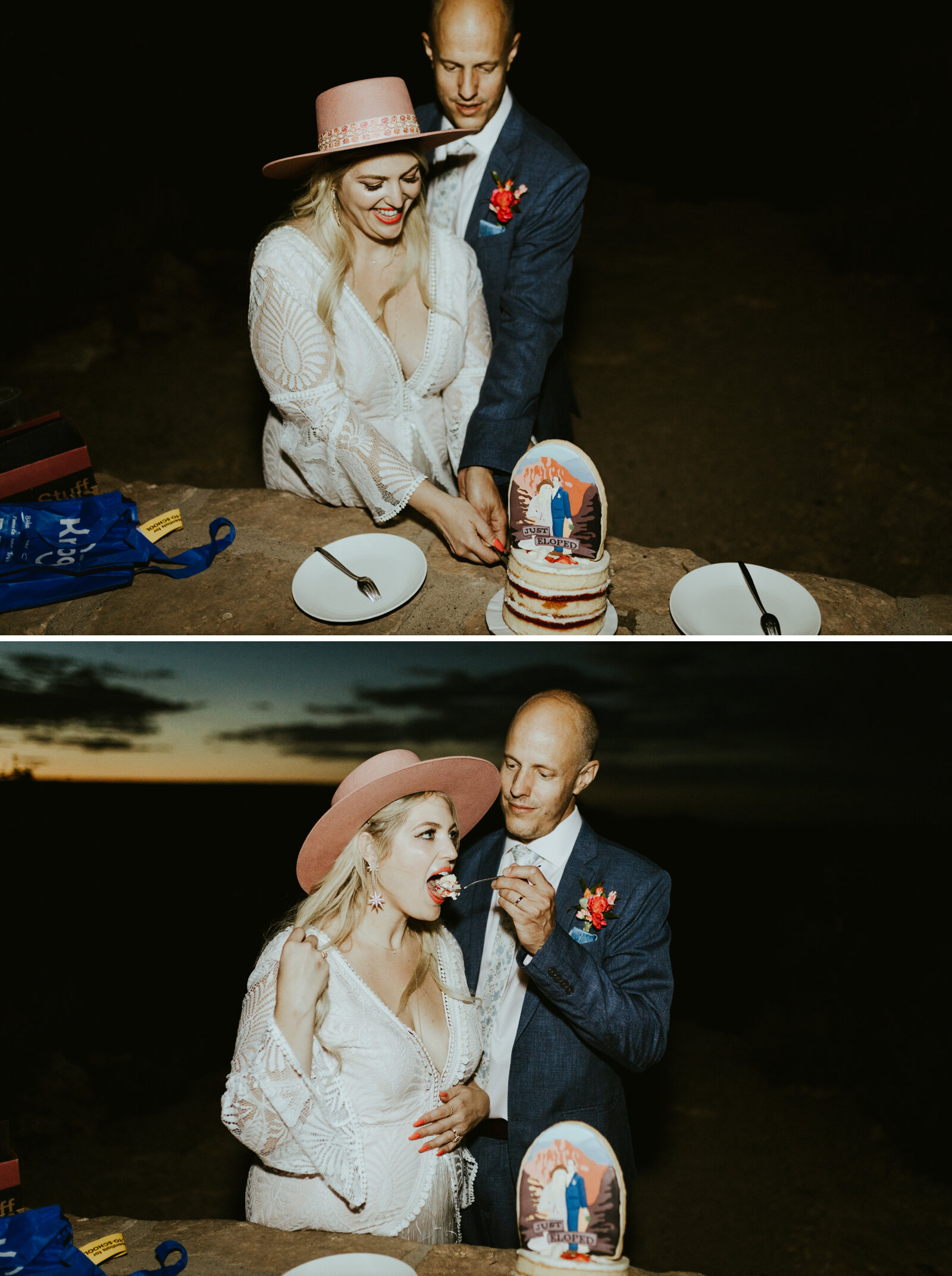 grand canyon elopement cake cutting arizona cake topper cookie custom cake topper frankely photography.jpg