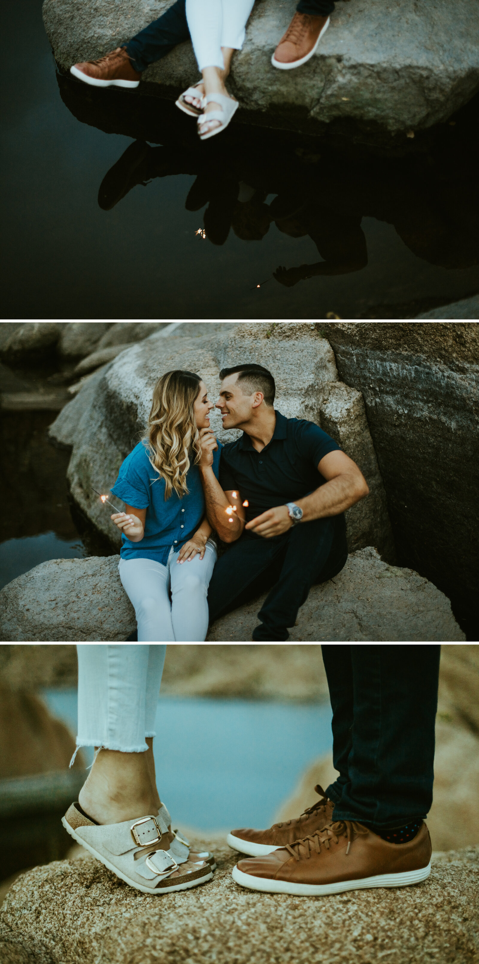 prescott arizona engagement photos watson lake couple outfit inspiration color pallete outfit ideas casual couple clothing engagement posing ideas sparklers fourth of july photos.jpg