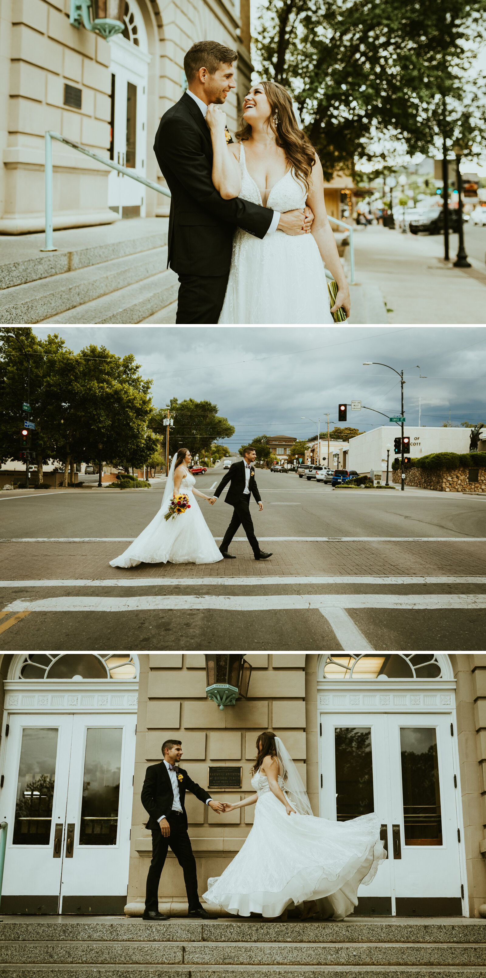 grand highland hotel prescott arizona wedding photography arizona wedding venue holiday courtyard downtown Prescott wedding bride and groom photos wedding dress inspiration posing ideas for a bride and groom .jpg