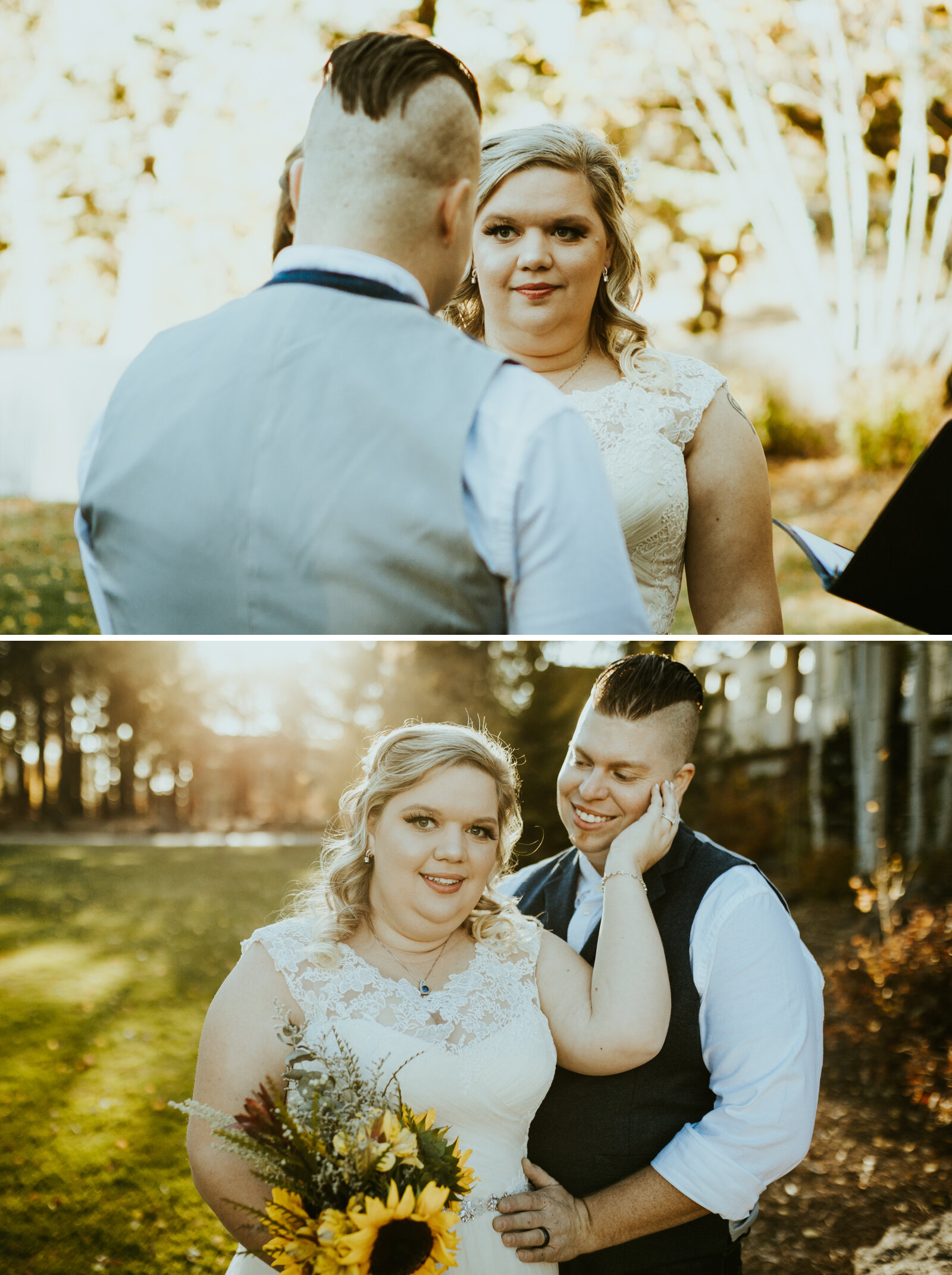 Bride and groom photos from Frankely Photography. Flagstaff Arizona fall wedding at Little America..jpg