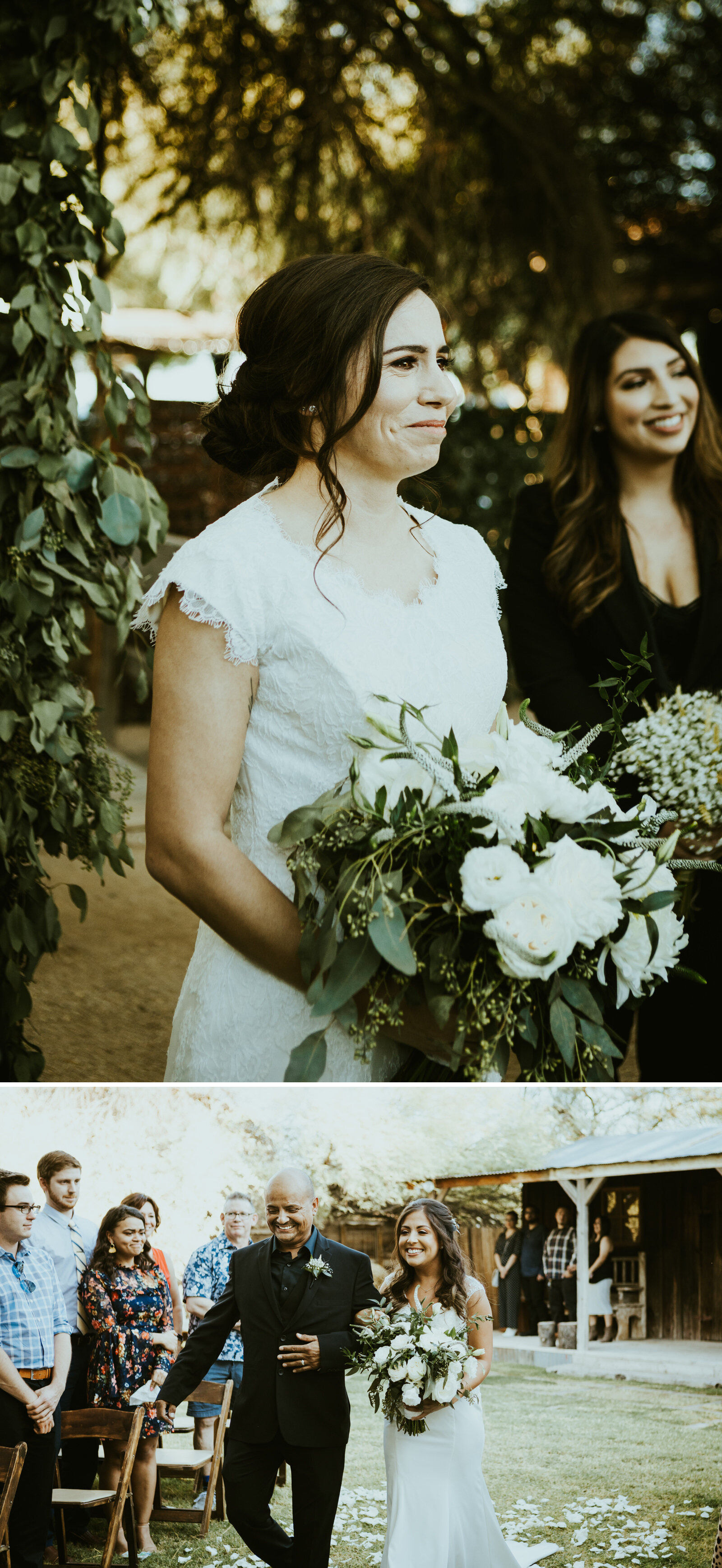 whispering tree ranch laveen arizona wedding same sex first look walking down the aisle wedding ceremony.jpg