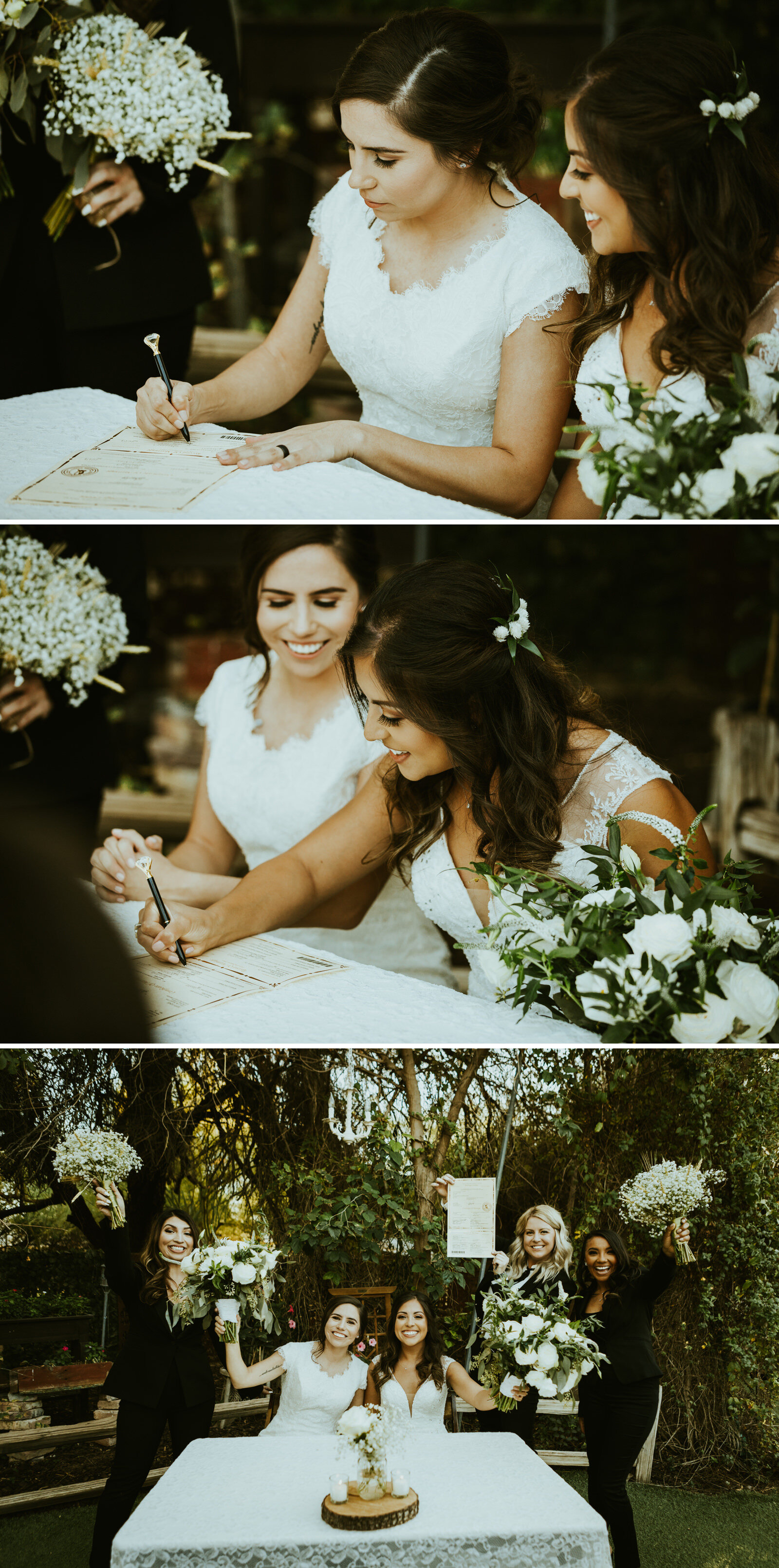 whispering tree ranch laveen arizona wedding same sex wedding signing the license.jpg