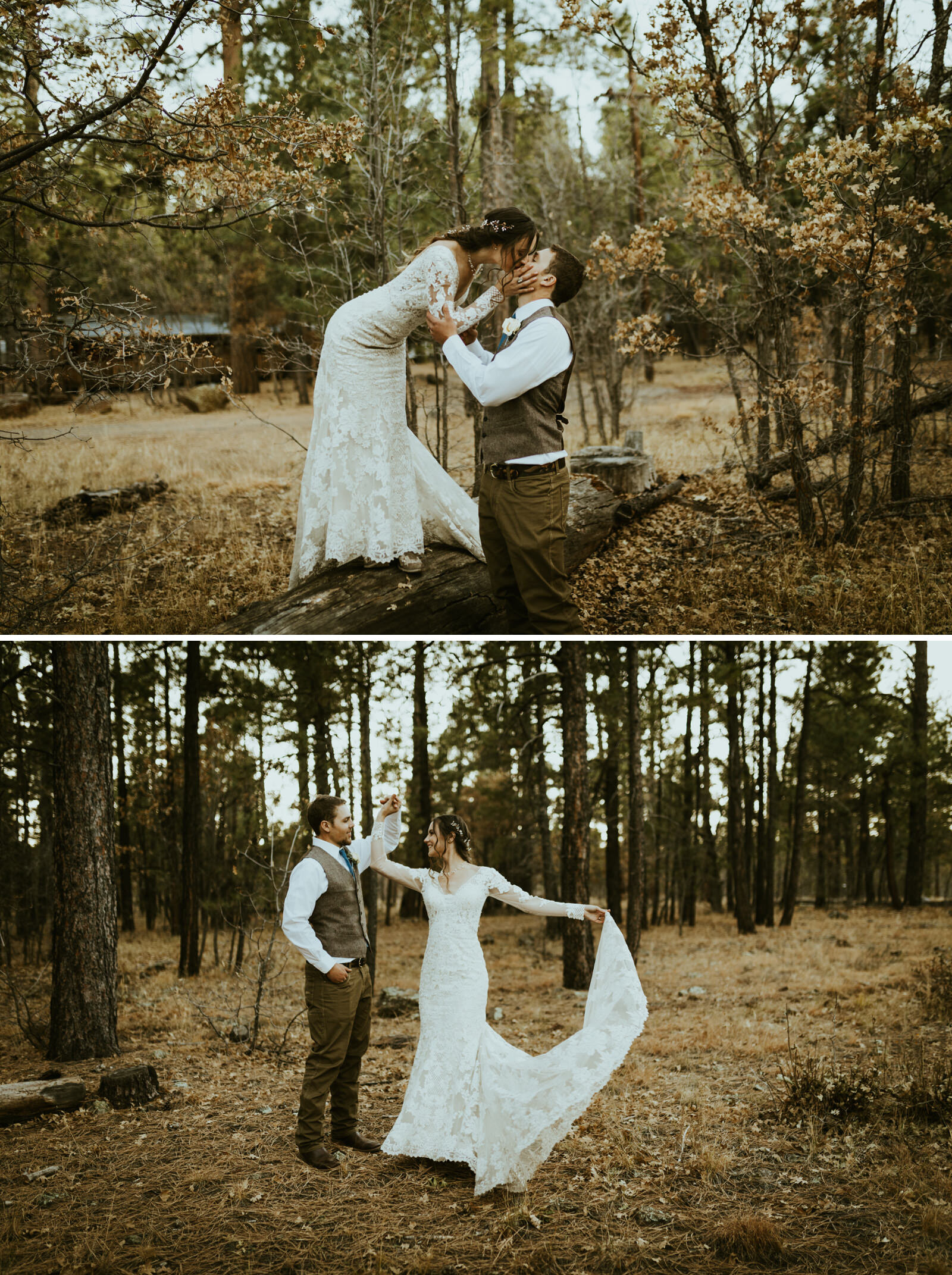 mormon lake lodge arizona wedding fall bride and groom photos.jpg