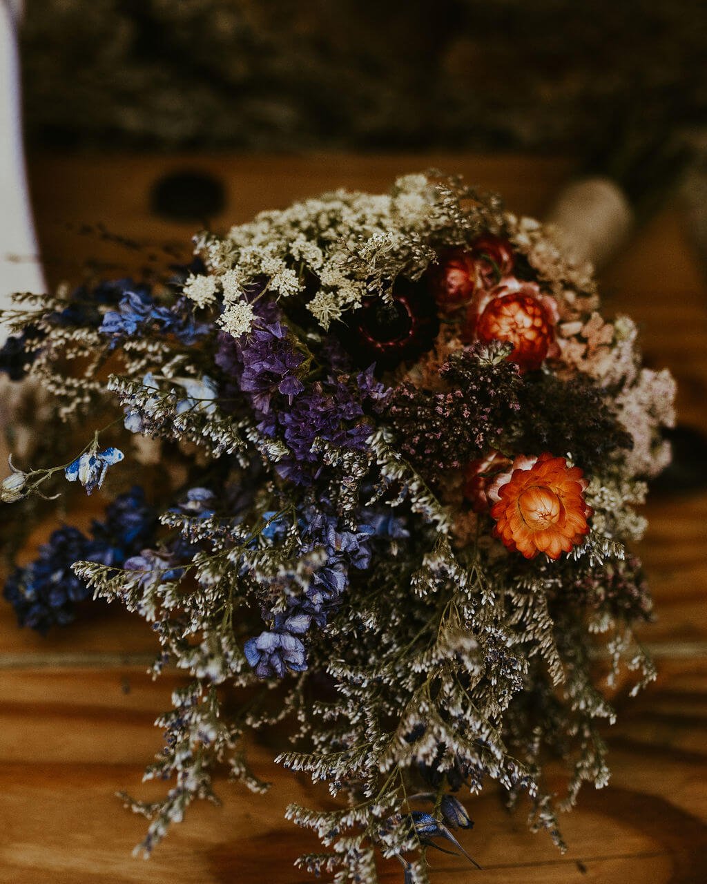Bridal floral bouquet for a woodland wedding