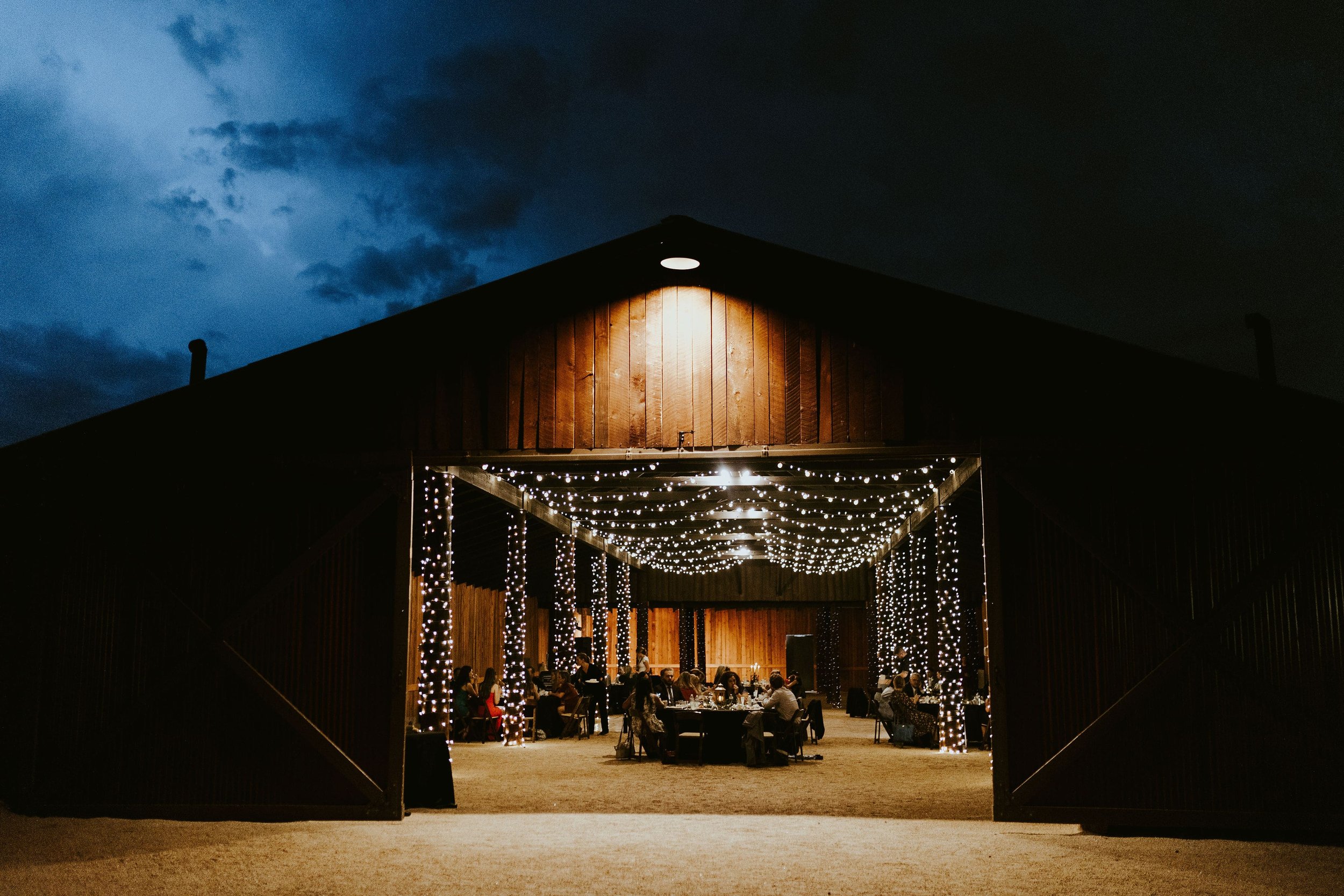 Fall wedding reception in a barn at Desert Foothills Events 