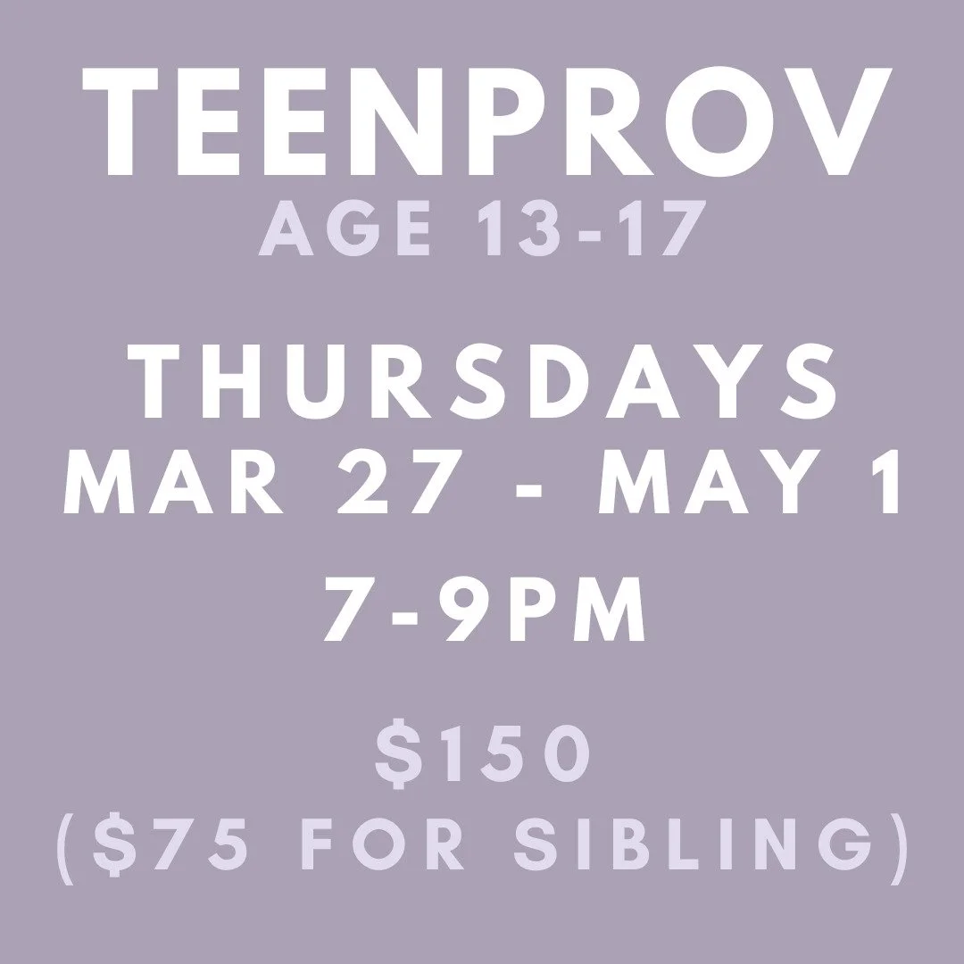 Improv for Teens!

👫 Teenprov: Ages 13-17
🗓️ Thursdays, 7:00-9:00pm | March 27th - May 1st, 2025
📍 The Harrisburg Improv Theatre (1633 N 3rd St, Harrisburg)
💵 $150 for 6 classes 
-- Sibling discount: 1/2 off for additional teens! Details on websi