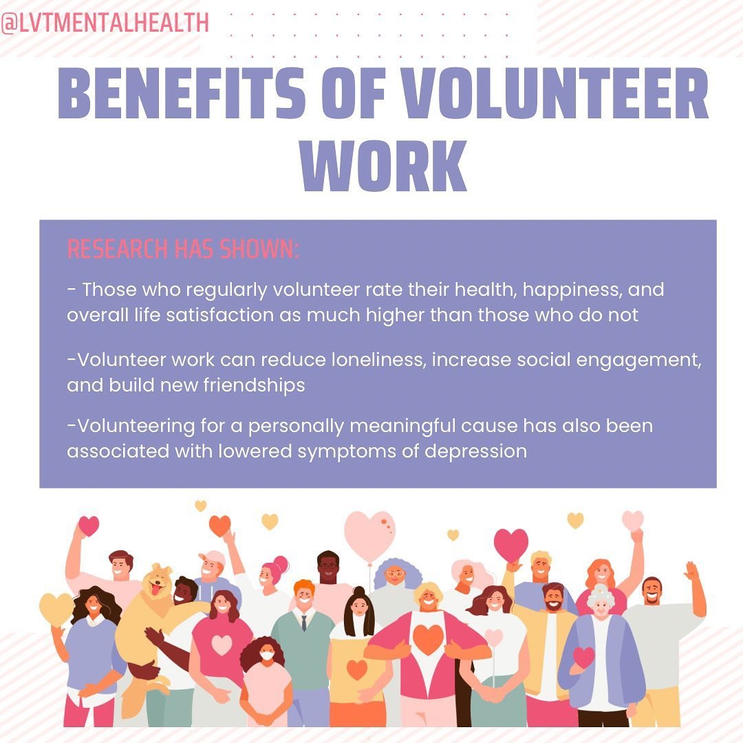 Volunteering: where giving back leads to growth!

Discover the benefits of volunteering:

Build connections and community
Develop new skills and confidence
Enhance mental and physical health
Find purpose and meaning
Make a difference in someone&rsquo