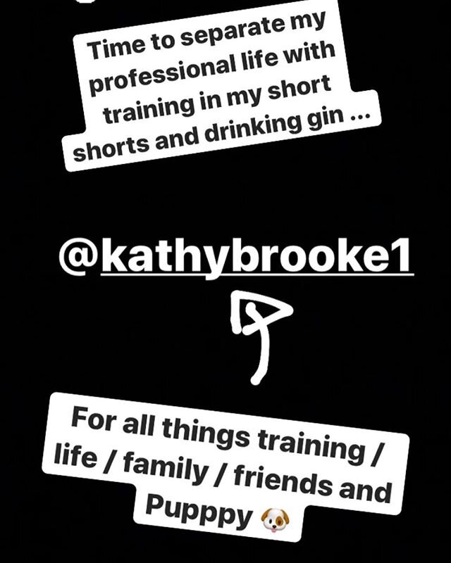@kathybrooke1 ...... New account to separate work and life ! 
Probably shouldn&rsquo;t post squatting in my shorts on my company page 😂🙄 Give me a follow to see all things training, lifting, life, puppy, family, friends, music and gin!

Lots of lov