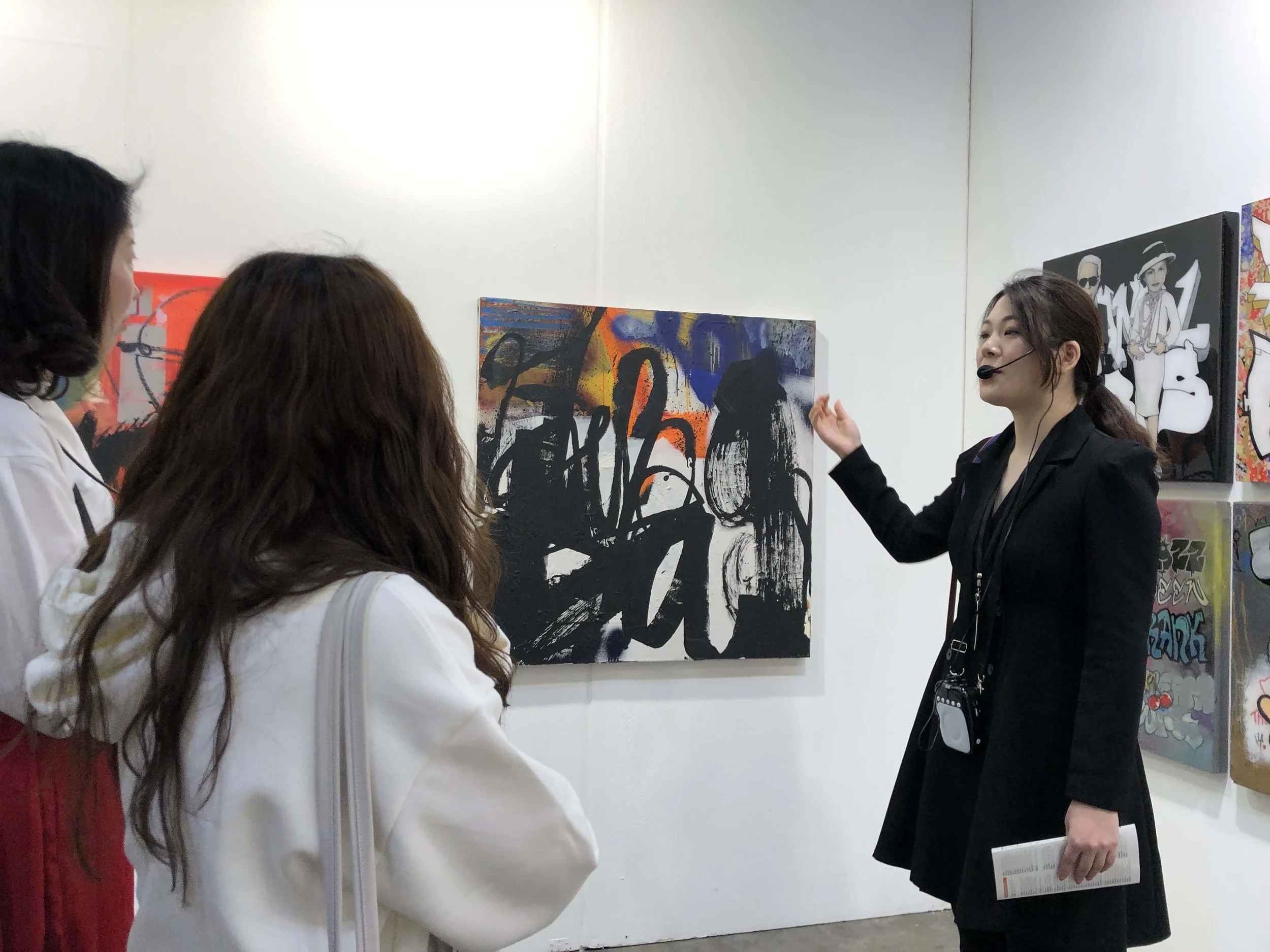 Docent VIP tour in Art All Ways booth at Busan Annual Art fair, Korea, 2019