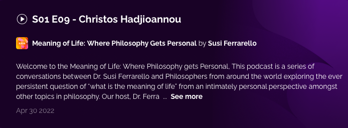 Podcast: The Meaning of Life: Where Philosophy Gets Personal 