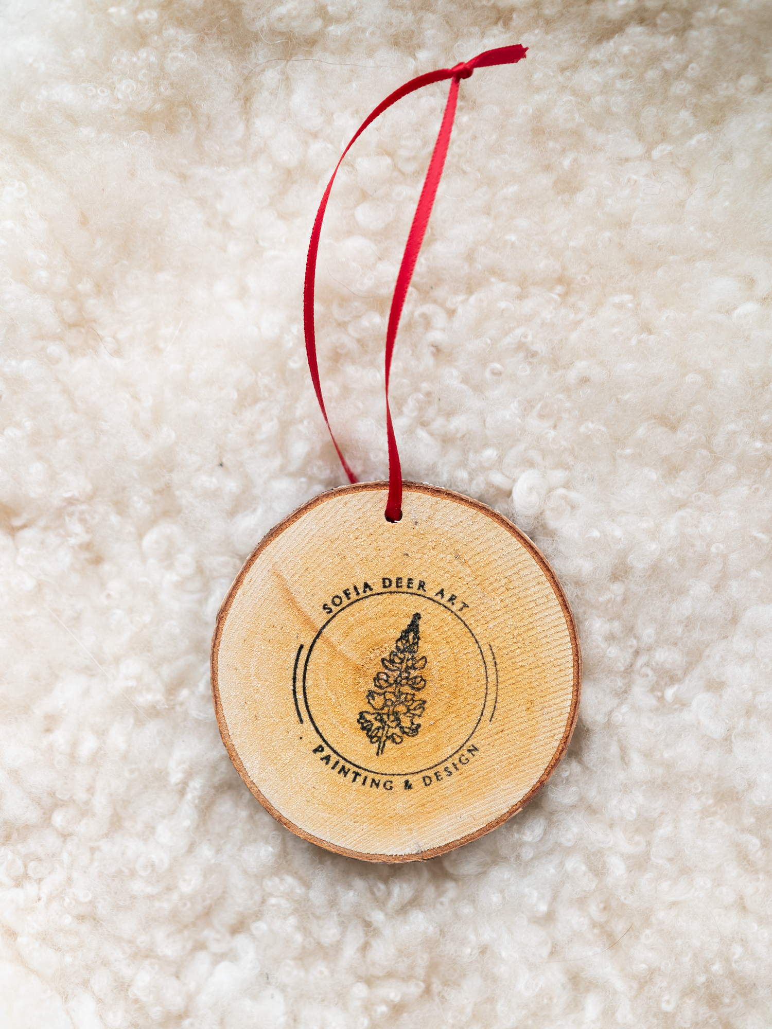 Arctic Fox Hand Painted Ornament — sofia deer art & design