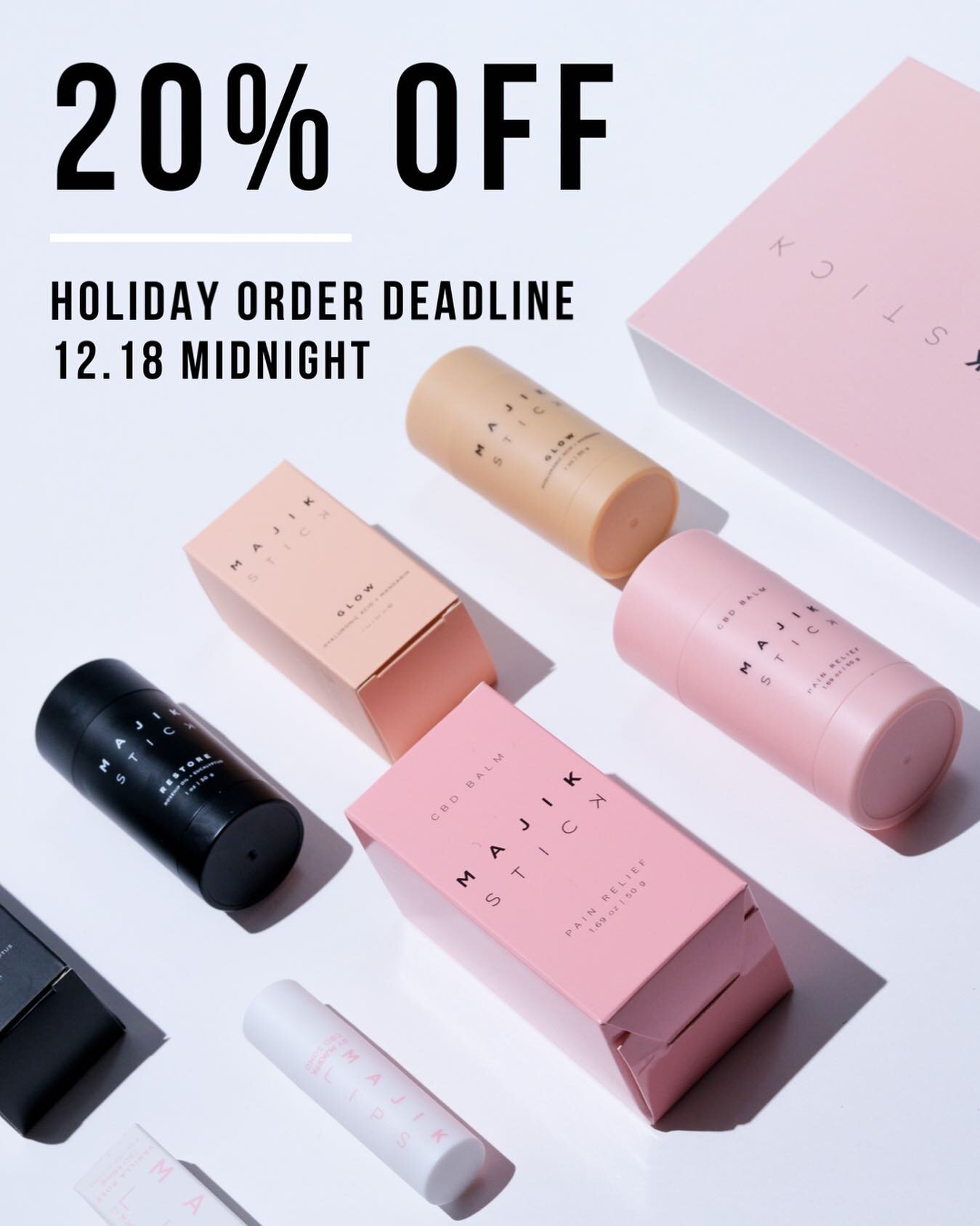 There&rsquo;s still time to give the gift of MAJIK this holiday season and the deals haven&rsquo;t ended yet - Order by SUN DEC 18TH at MIDNIGHT PST to guarantee delivery by the holidays and enjoy 20% OFF ❄️📦

Shop WWW.MAJIKSTICK.COM and use code HO