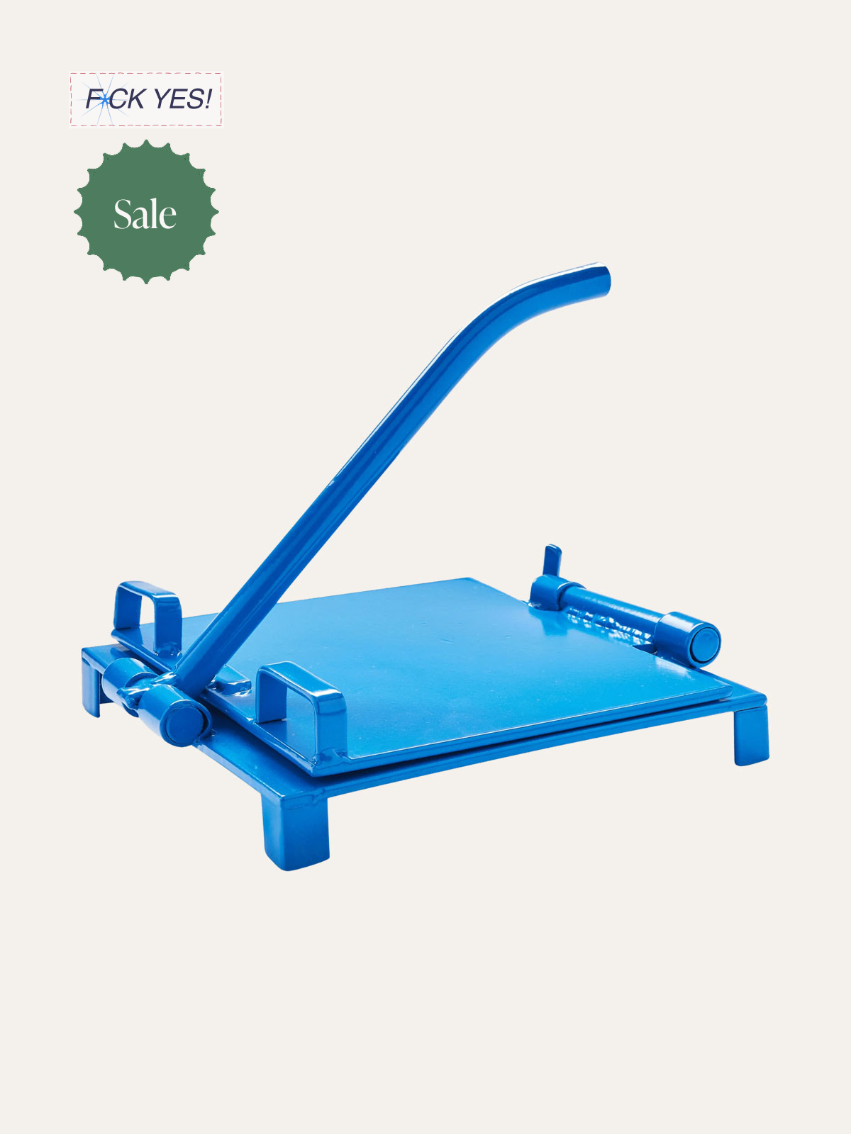Blue lap desk or desk chair with a sloped report holder or book stand attached.