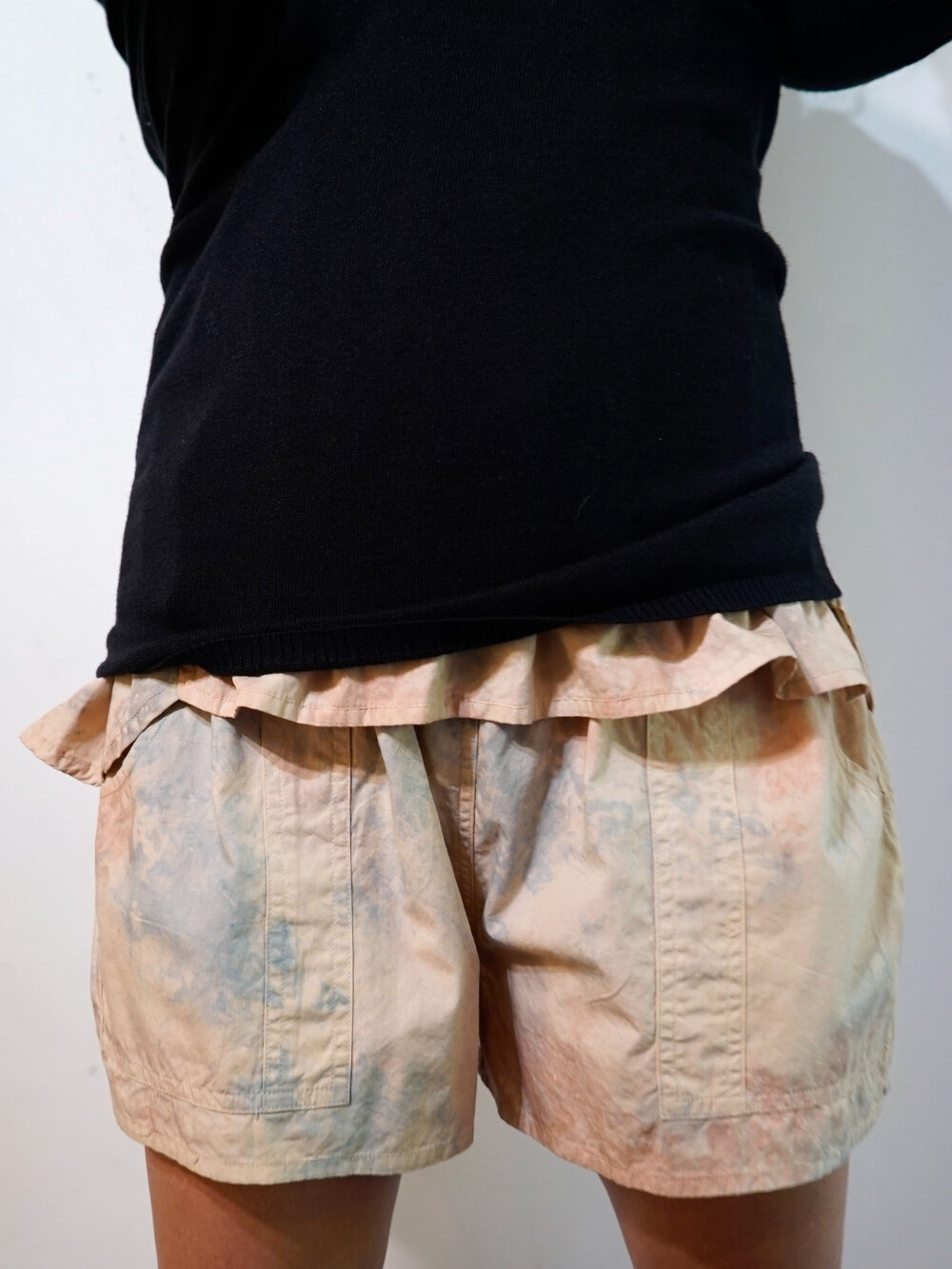 Flocked Monogram Denim Mini Shorts - Ready-to-Wear